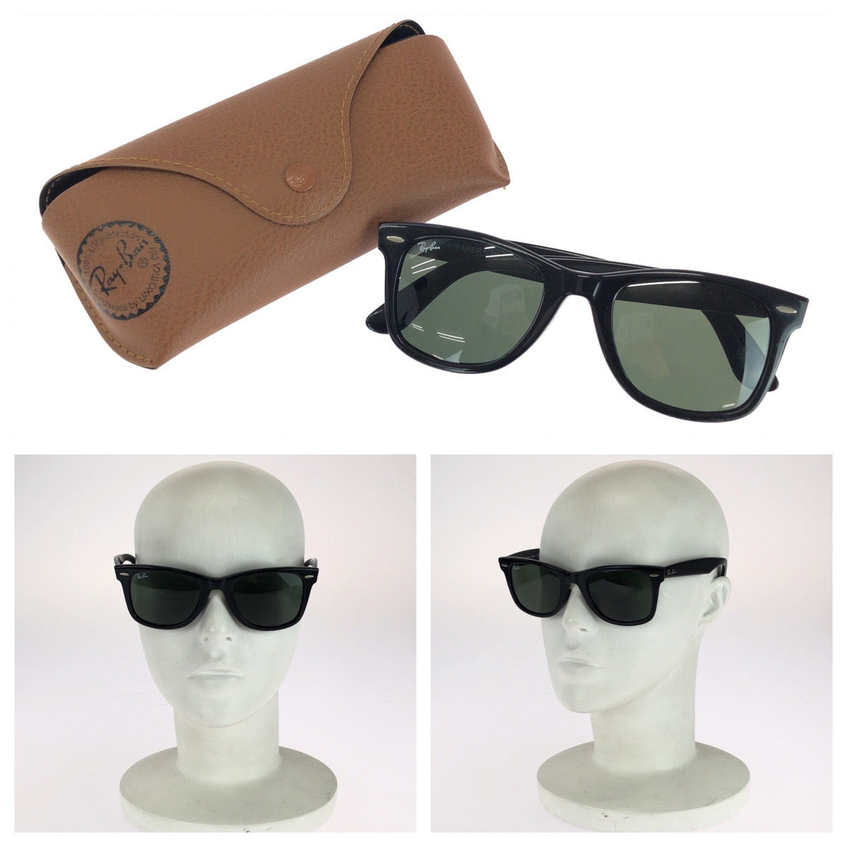 25409
Ray-Ban レイバン ORIGINAL WAYFARER ブラック グリーン シルバー金具 プラスチック / メタル RB2140 901 サングラス 男女兼用 ウェリントン レディース ABP14