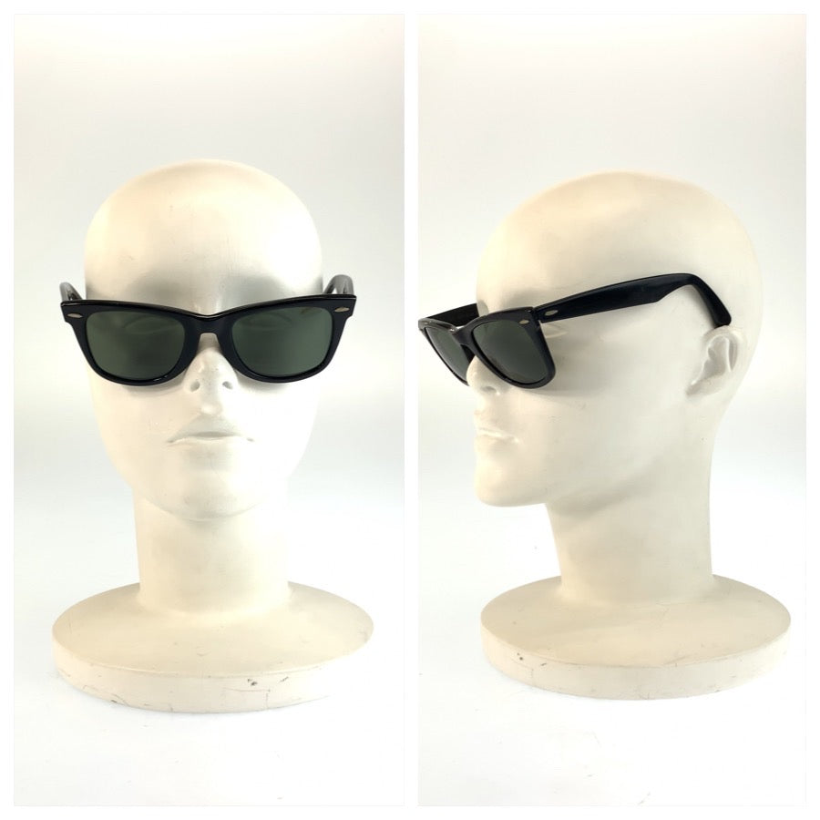 25411
Ray-Ban レイバン ヴィンテージ B&L ウェイファーラー ブラック 黒 プラスチック 5022 サングラス ウェリントン メンズ ABP21
