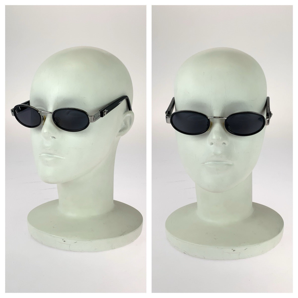 25453
LOEWE ロエベ ヴィンテージ メデューサ ブラック 黒 シルバー金具 プラスチック / メタル MOD X28 サングラス 男女兼用 オーバル レディース ABP21
