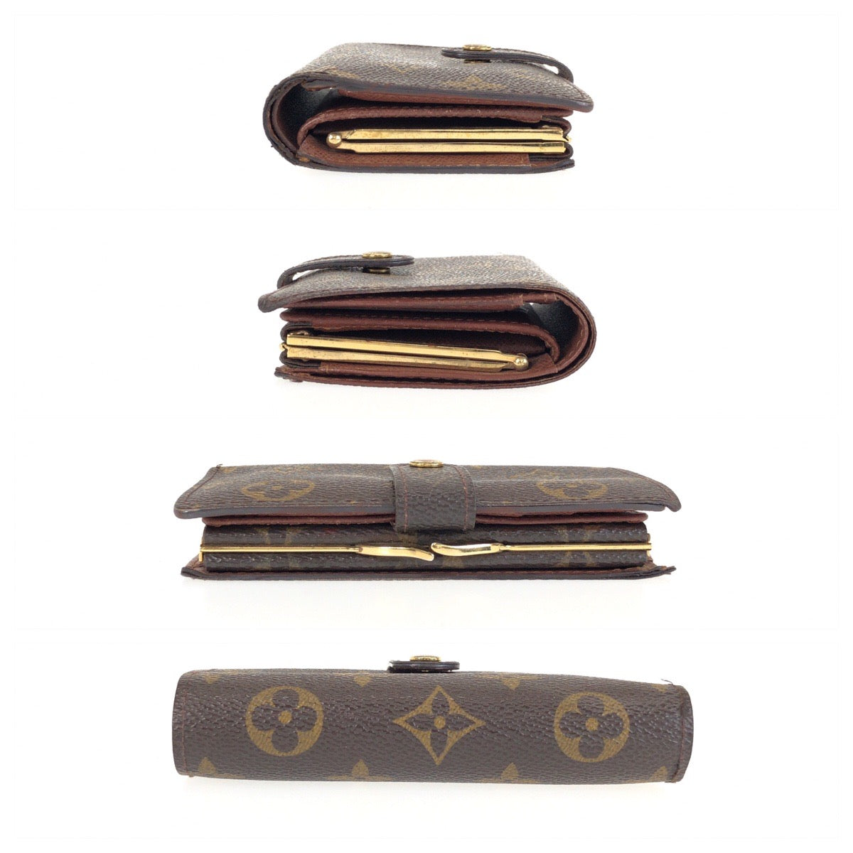 25476
LOUIS VUITTON ルイヴィトン モノグラム ポルトモネ・ビエ・ヴィエノワ ブラウン ゴールド金具 PVC M61663 折り財布 コンパクトウォレット レディース AB12