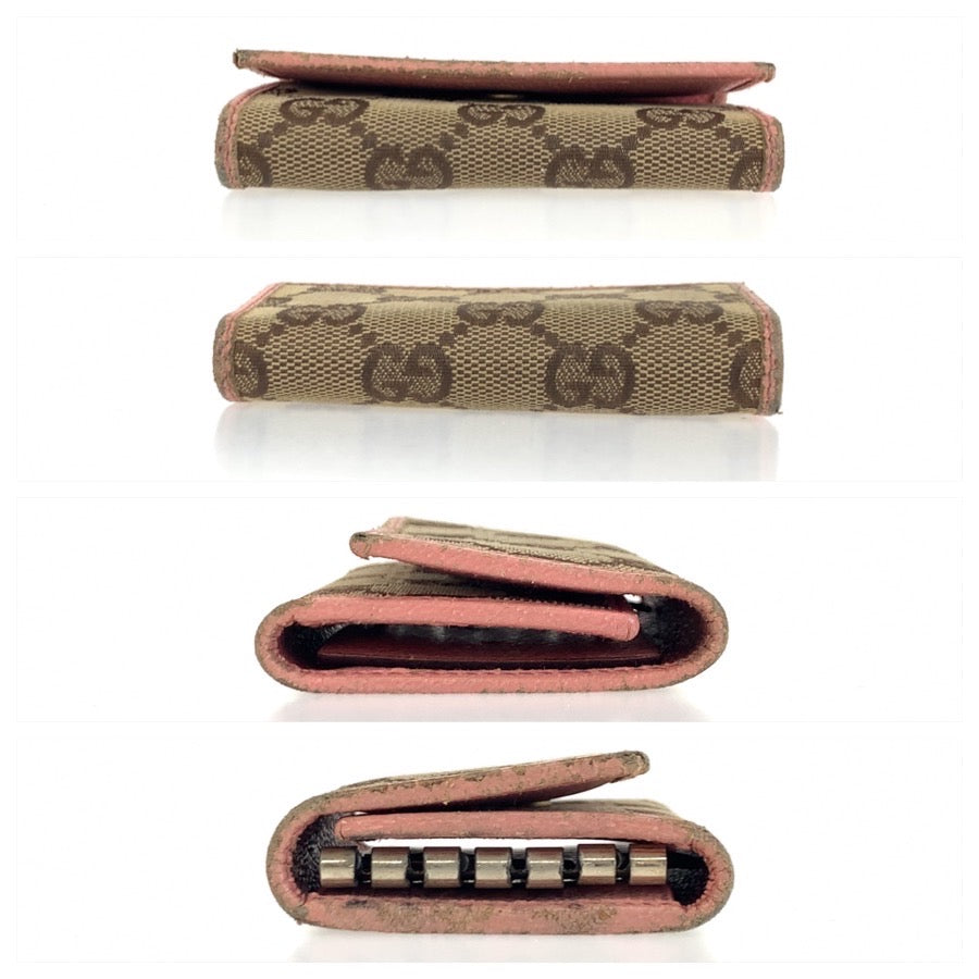 25512
GUCCI グッチ ピンク ベージュ GGキャンバス / レザー 138093 キーケース 6連 レディース B2