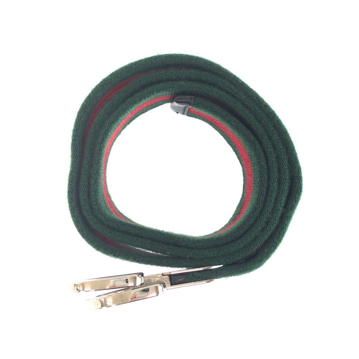 25559
GUCCI グッチ シェリーライン 85cm/34inc グリーン レッド シルバー金具 コットン 189812 ベルト メンズ ABP30