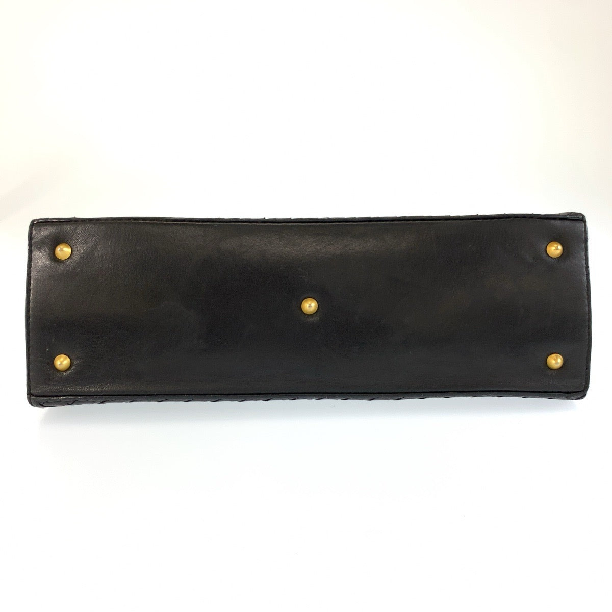 25655
BOTTEGAVENETA ボッテガヴェネタ ヴィンテージ イントレチャート ブラック 黒 ゴールド金具 レザー ハンドバッグ レディース ABP56