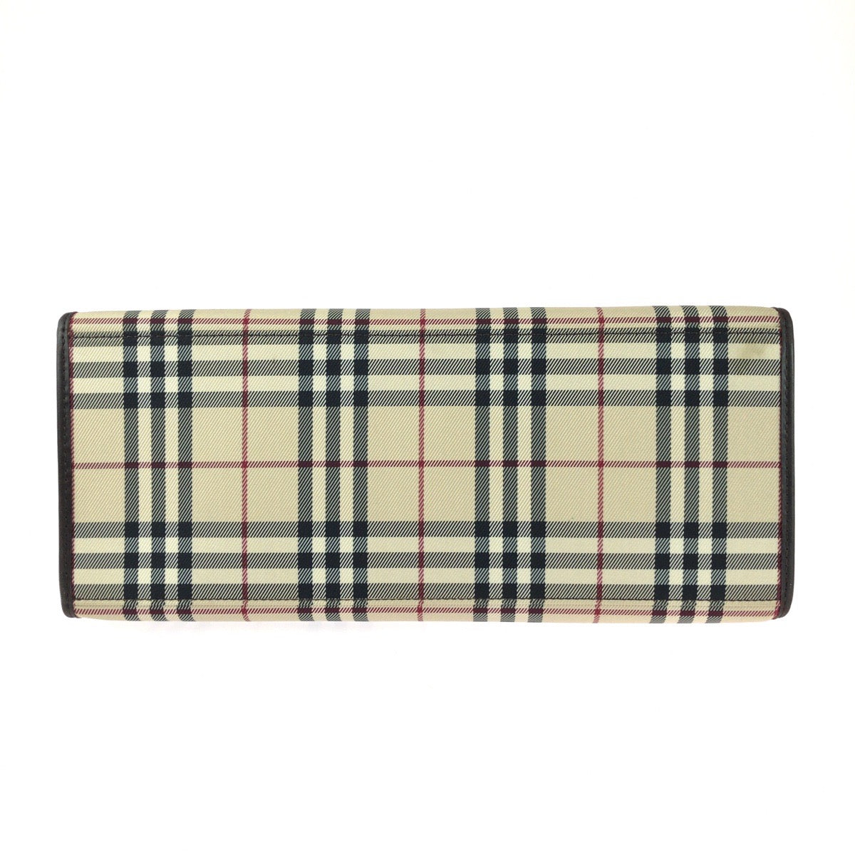 25708
BURBERRY バーバリー チェック柄 2way ベージュ ダークブラウン シルバー金具 キャンバス / レザー トートバッグ ショルダーバッグ レディース ABP35