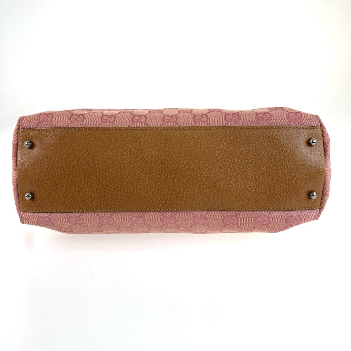 25738
GUCCI グッチ ピンク ブラウン シルバー金具 GGキャンバス / レザー 113009 ハンドバッグ レディース AB28
