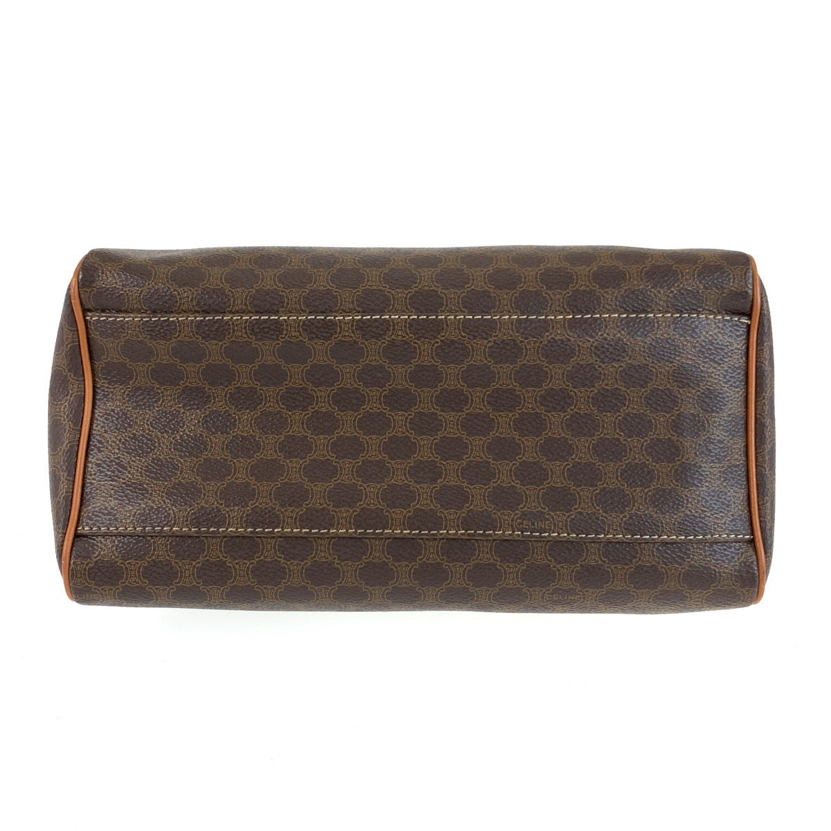 25760
CELINE セリーヌ ヴィンテージ マカダム ブラウン ゴールド金具 PVC / レザー M14 ハンドバッグ ミニ ボストンバッグ ショルダーバッグ 2way レディース ABP42