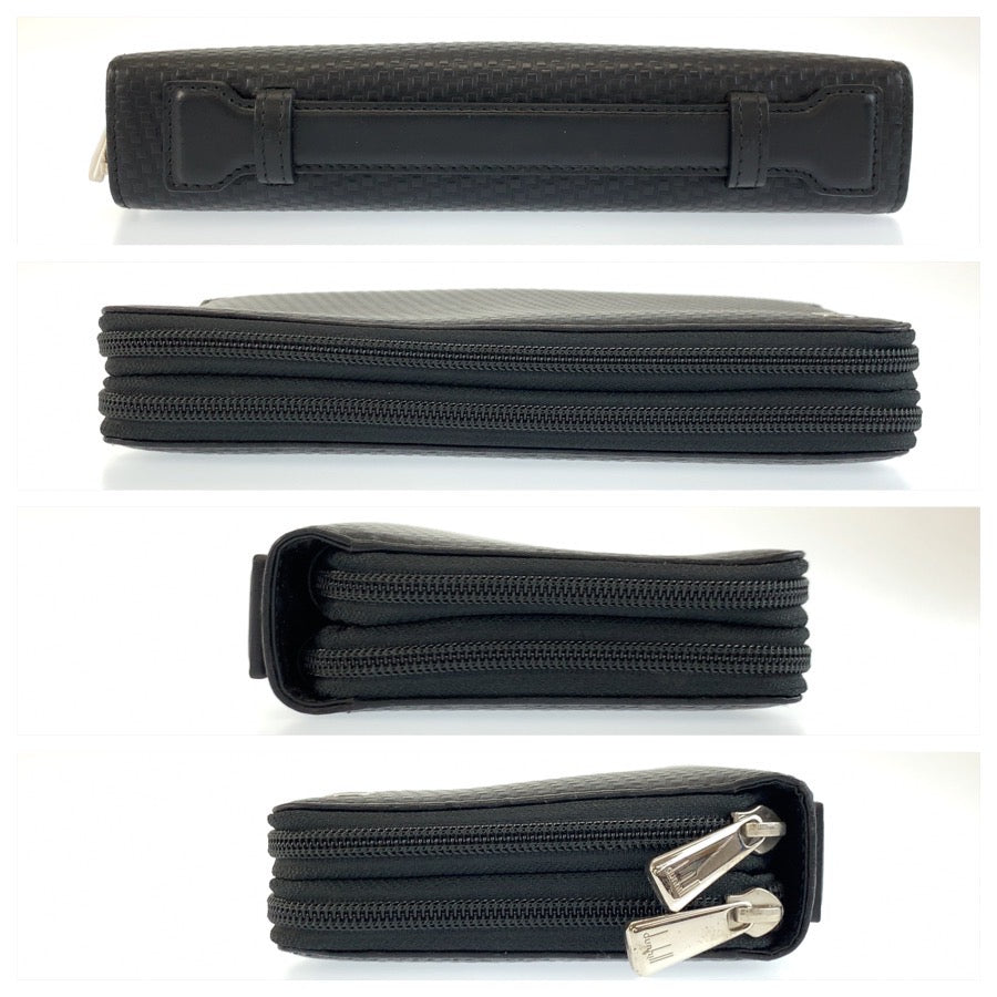 25908
Dunhill ダンヒル マイクロディーエイト ブラック 黒 シルバー金具 レザー 長財布 オーガナイザー トラベルケース メンズ ABP21