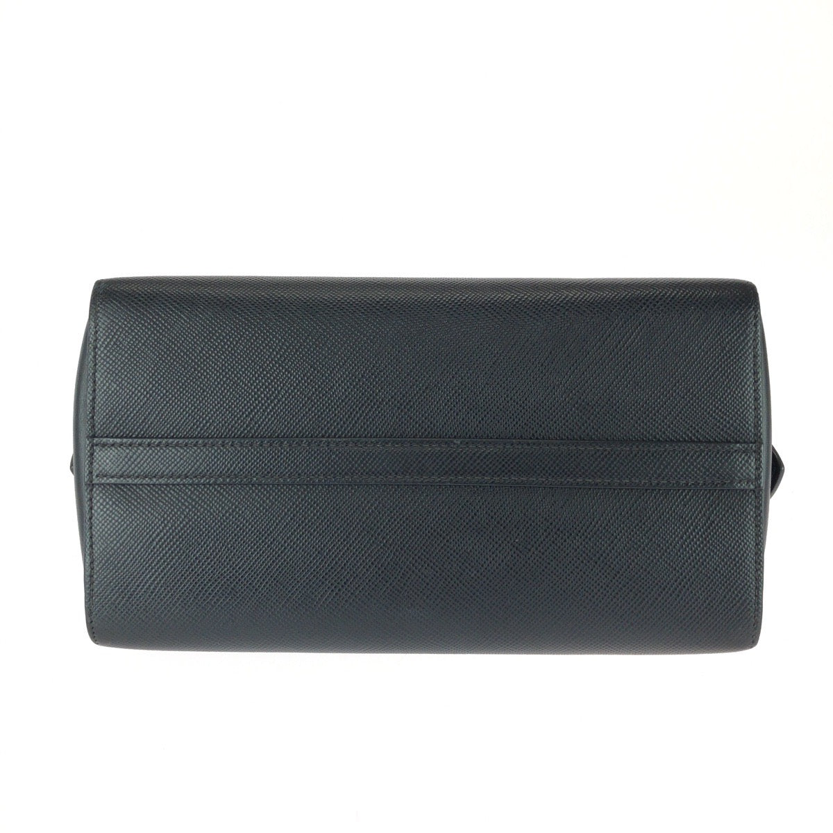 25927
PRADA プラダ サフィアーノ 三角ロゴプレート ブラック 黒 シルバー金具 レザー ハンドバッグ トートバッグ レディース AB56
