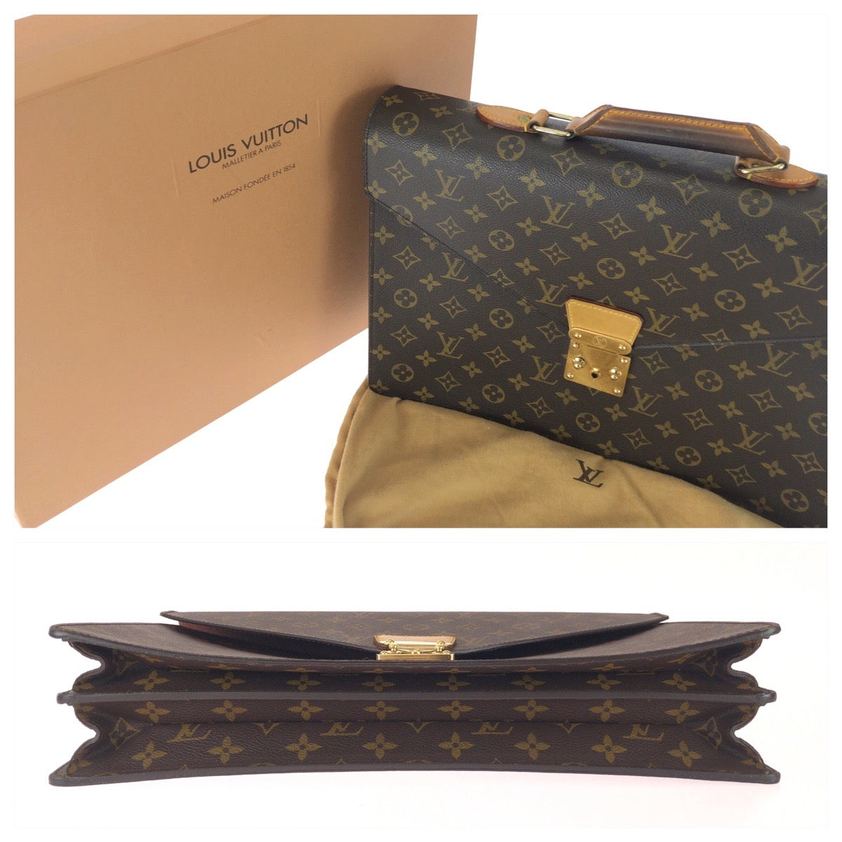 26110
LOUIS VUITTON ルイヴィトン モノグラム セルヴィエット コンセイエ ブラウン ゴールド金具 PVC / レザー M53331 ビジネスバッグ ブリーフケース メンズ ABP