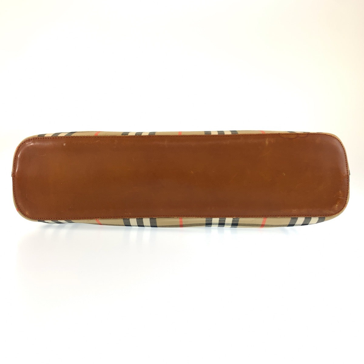 26253
BURBERRY バーバリー チェック柄 ベージュ ブラウン ゴールド金具 キャンバス / レザー トートバッグ ショルダーバッグ レディース ABP28