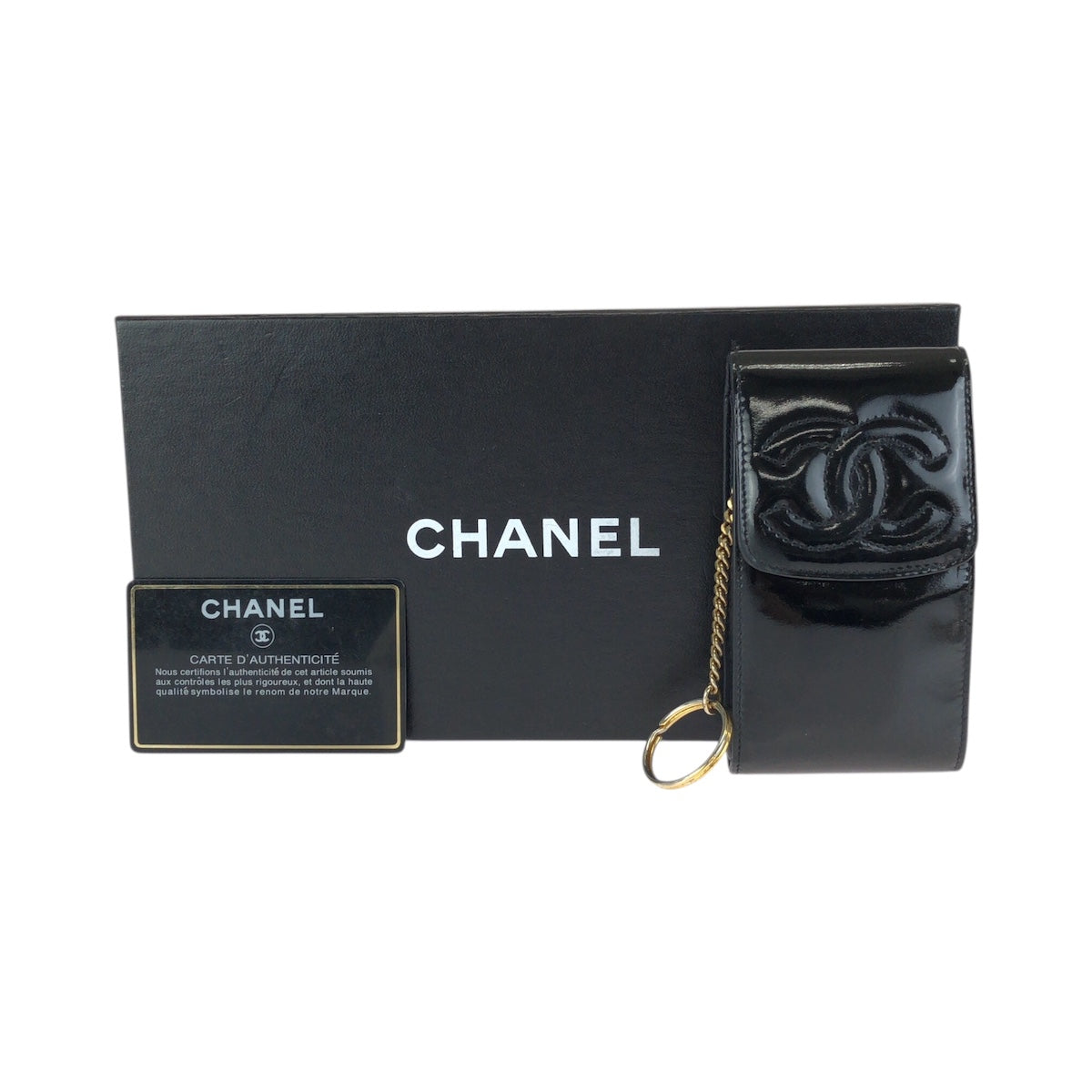 26296
CHANEL シャネル ヴィンテージ ココマーク ブラック 黒 ゴールド金具 エナメル 小物入れ IQOSケース シガレットケース レディース ABP24