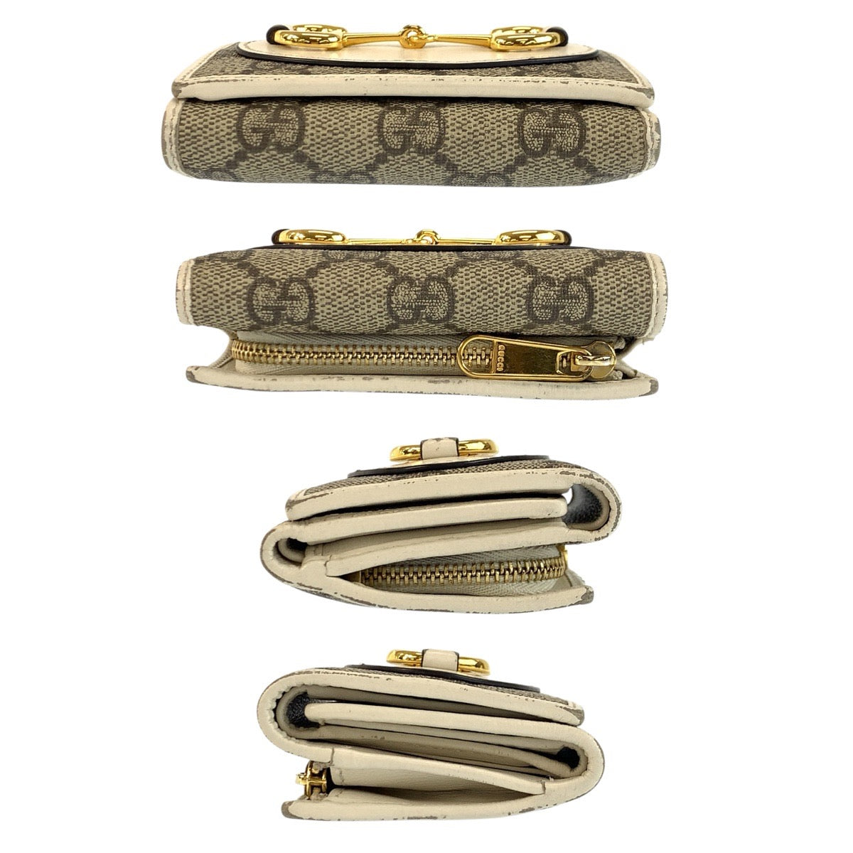 26503
GUCCI グッチ ホースビット ベージュ アイボリー ゴールド金具 GGスプリームキャンバス 644462 折り財布 コンパクトウォレット レディース AB35