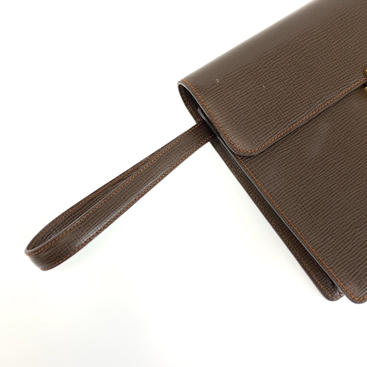 26578
LOEWE ロエベ アナグラム ブラウン ゴールド金具 レザー クラッチバッグ セカンドバッグ メンズ A21