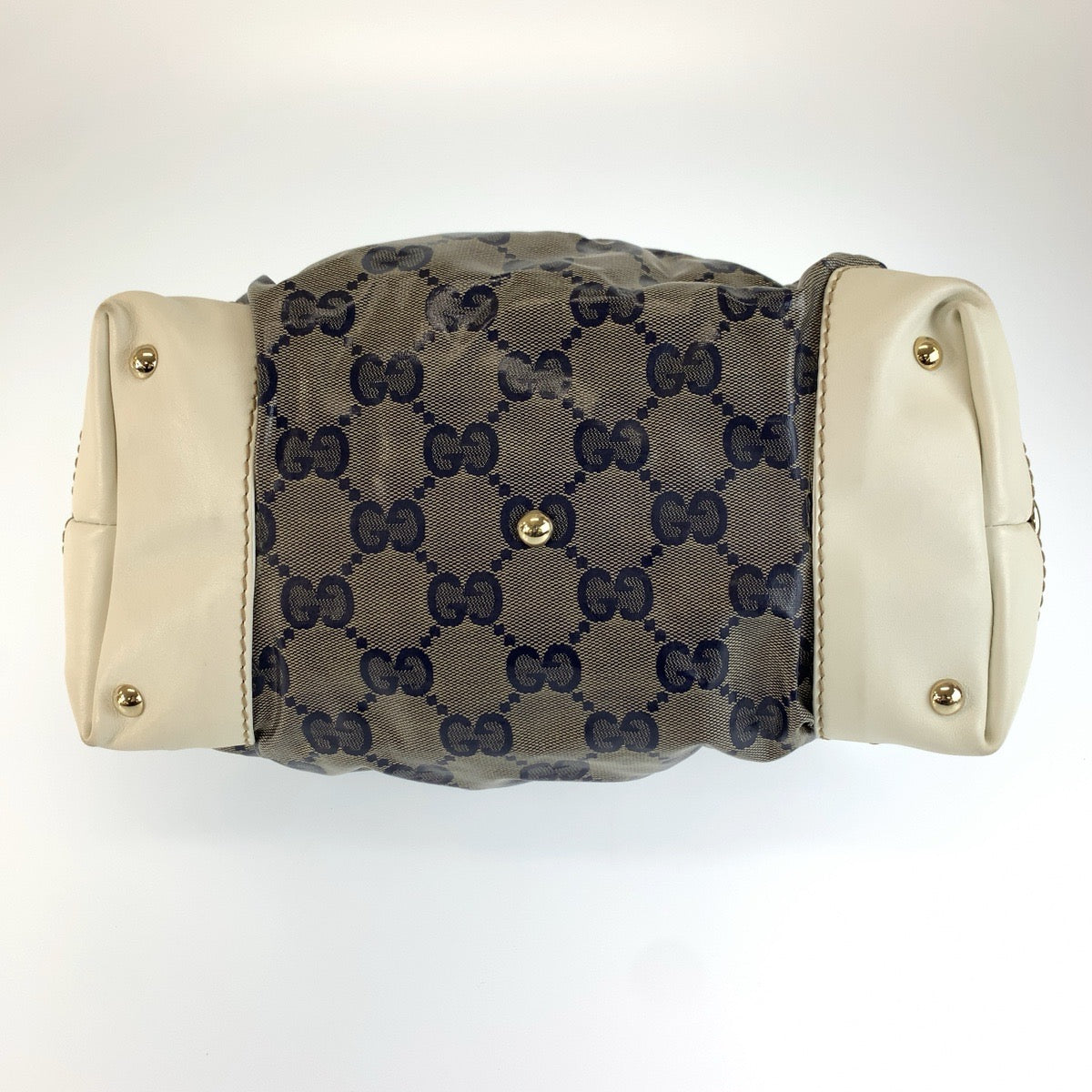 26608
GUCCI グッチ GGクリスタル グレー ネイビー ホワイト コーティングキャンバス 223962 ハンドバッグ ミニボストンバッグ レディース AB37