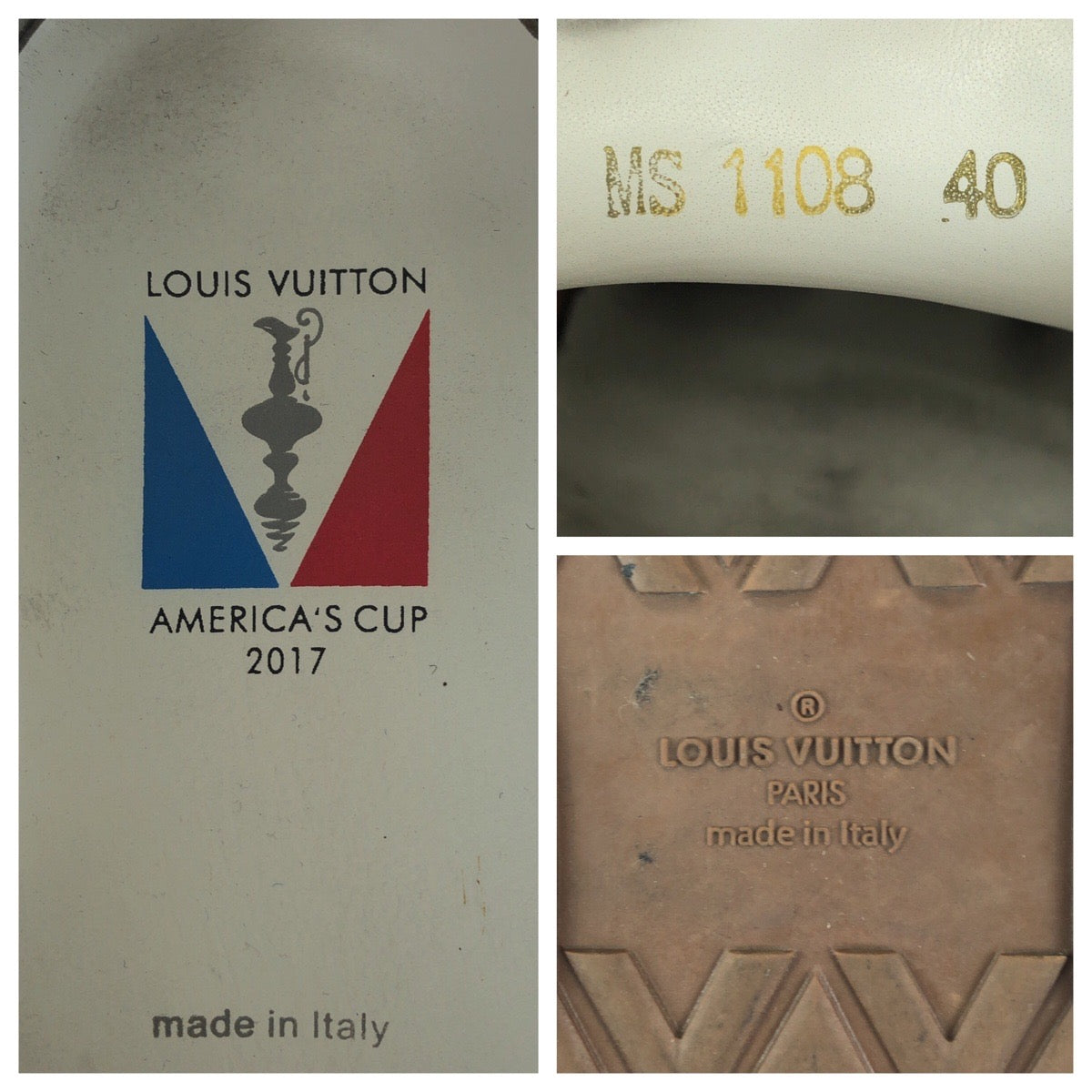 26680
LOUIS VUITTON ルイヴィトン ダミエ・ラティテュード アメリカズカップ サイズ25cm ネイビー PVC / ラバー スニーカー スリッポン メンズ AB