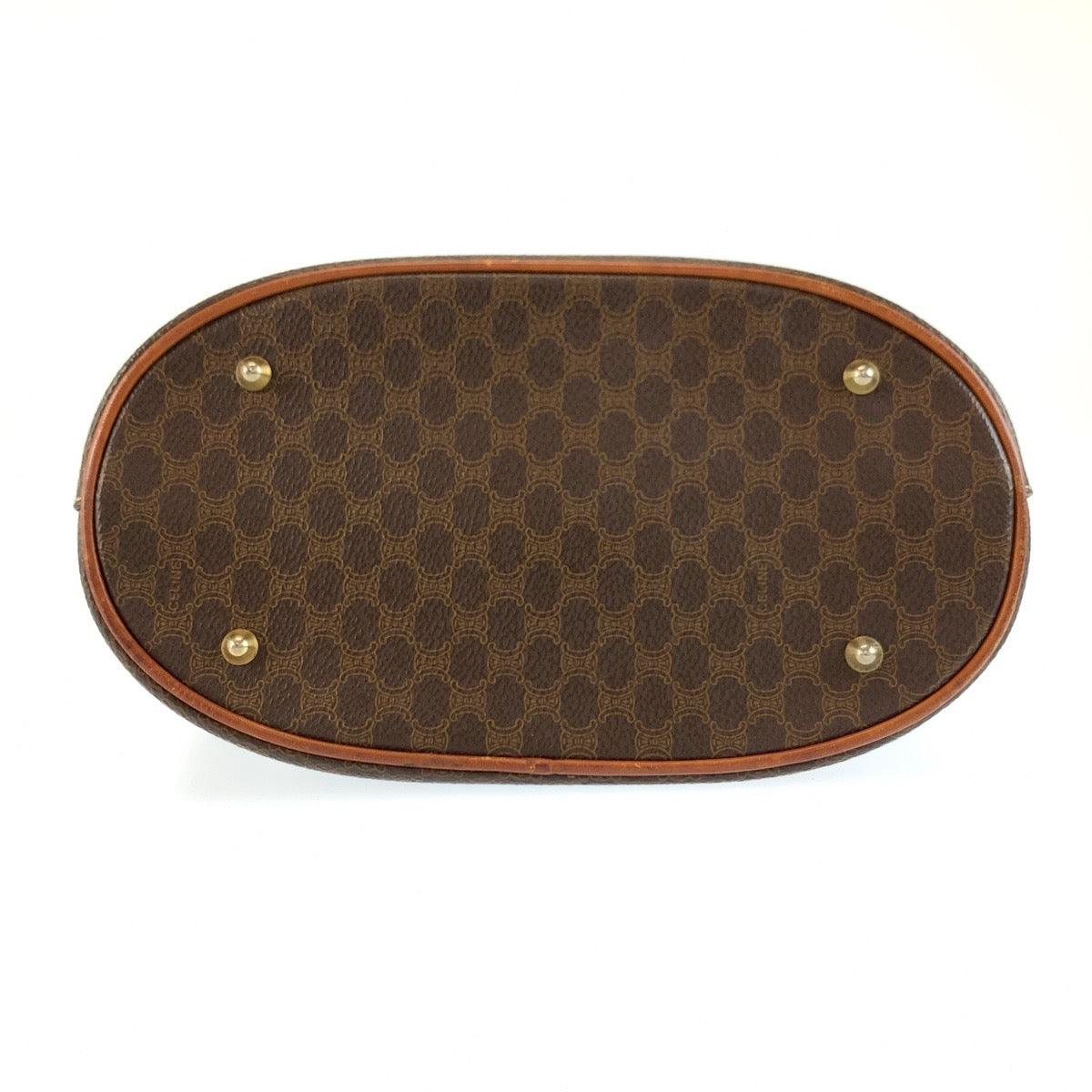 26754
CELINE セリーヌ ヴィンテージ マカダム ブラウン ゴールド金具 PVC / レザー M95 トートバッグ ショルダーバッグ レディース B23