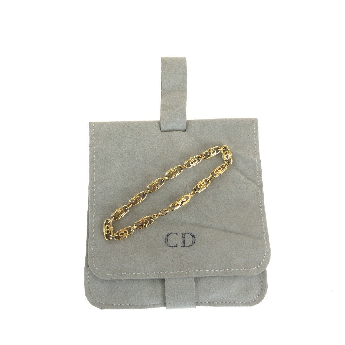 27044
Christian Dior クリスチャンディオール ヴィンテージ CDロゴ ゴールド メッキ チェーンブレスレット レディース ABP15