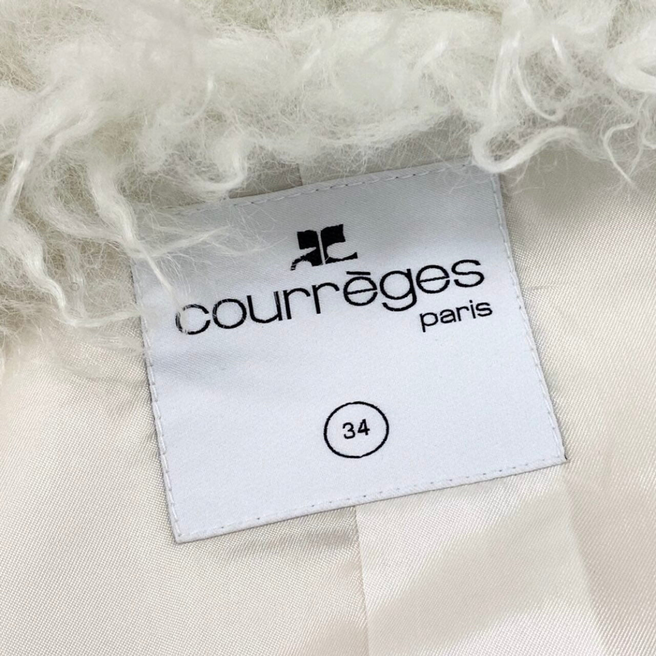 courreges クレージュ オフホワイト コットン / ポリウレタン / キュプラ ライダースジャケット レディース S