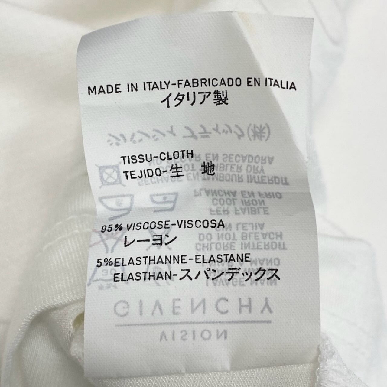 Givenchy ジバンシー リーブブランドロゴ ストレッチ素材 トップスカットソー ホワイト レーヨン / スパンデックス 半袖Tシャツ レディース AB