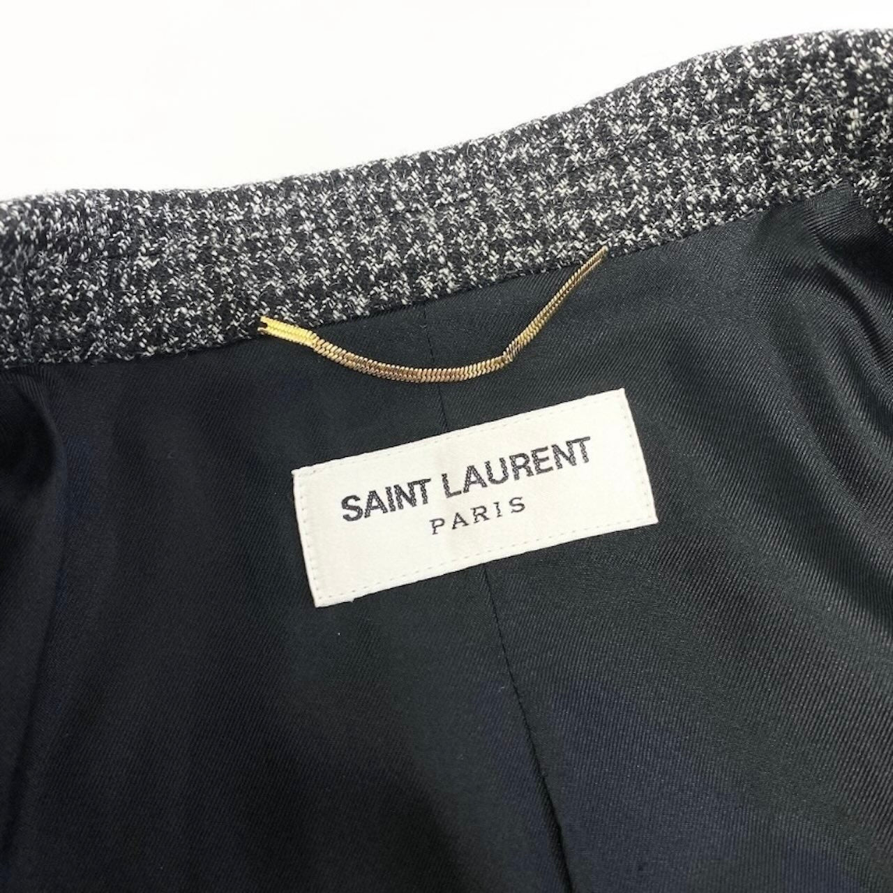 SAINT LAURENT サンローラン ツイードジャケット グレー ウール テーラードジャケット メンズ SA