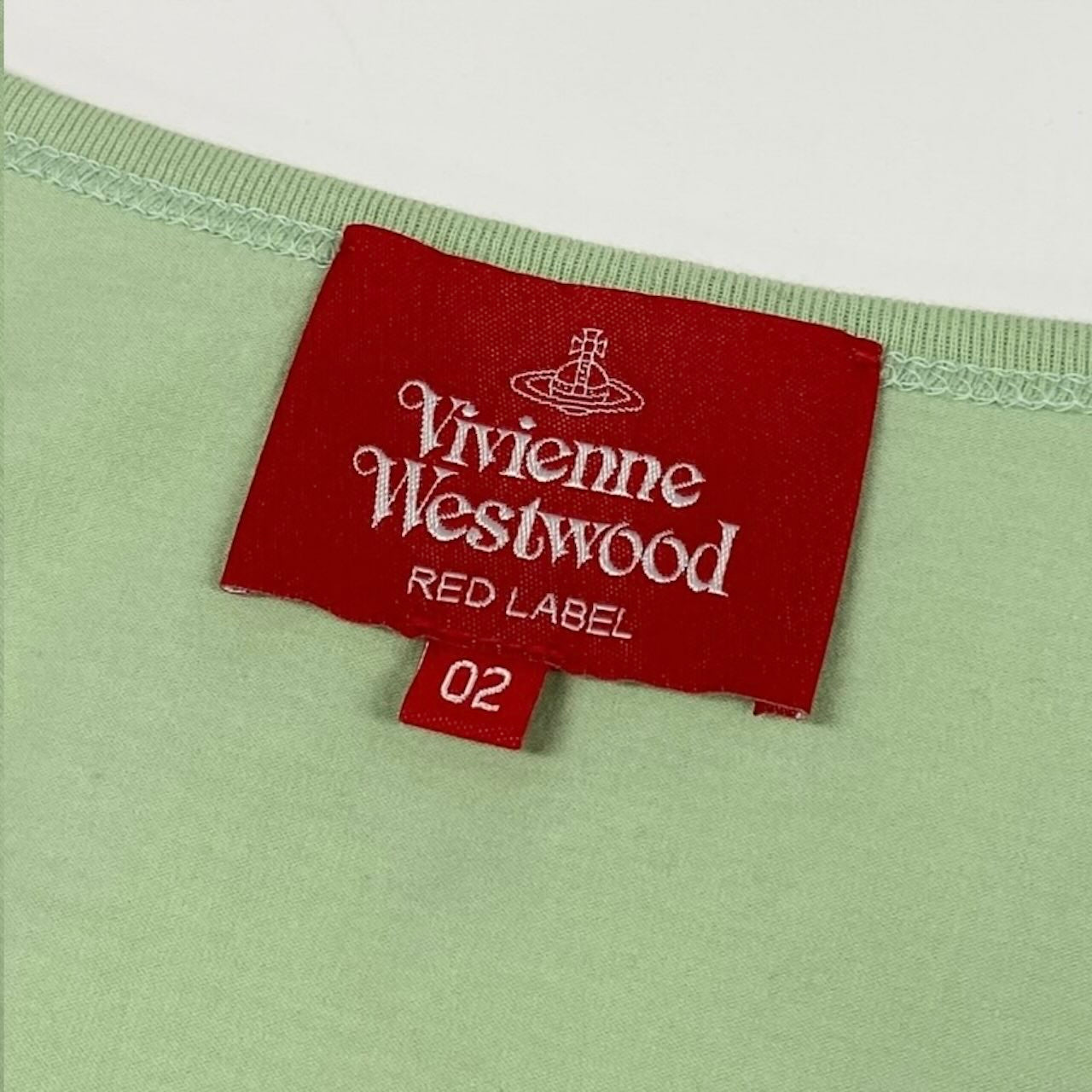 Vivienne Westwood Red Label ヴィヴィアンウエストウッド レッドレーベル オーブ刺繍 カットソー ライトグリーン コットン 半袖Tシャツ レディース ABP