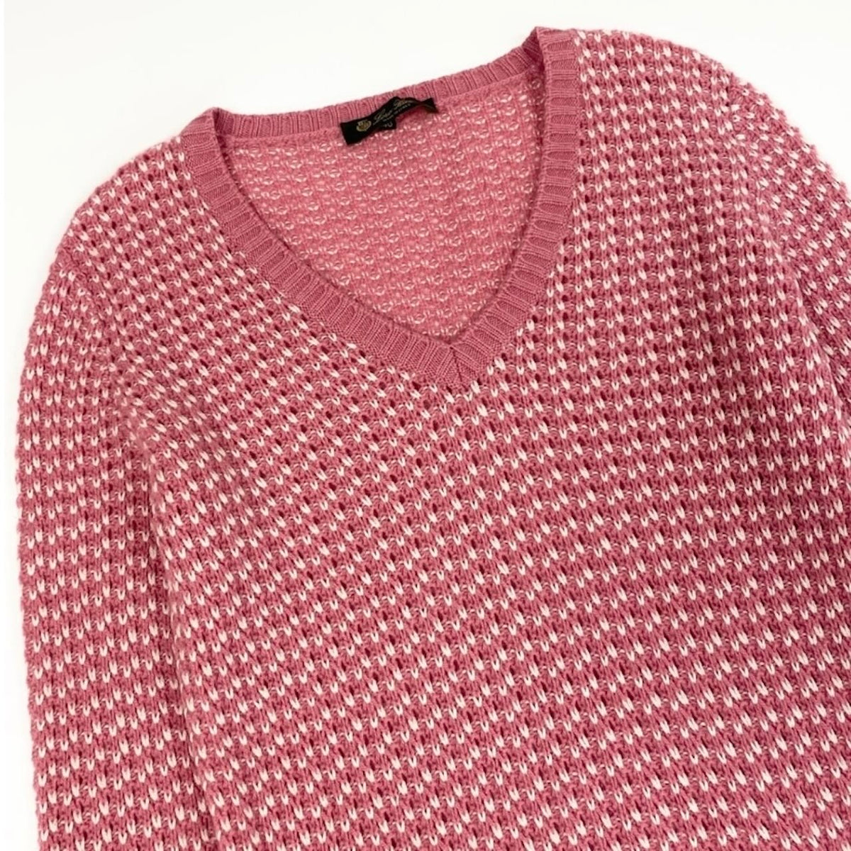 Loro Piana ロロピアーナ カシミヤニットセーター Vネック ピンク カシミヤ ニット レディース ABP