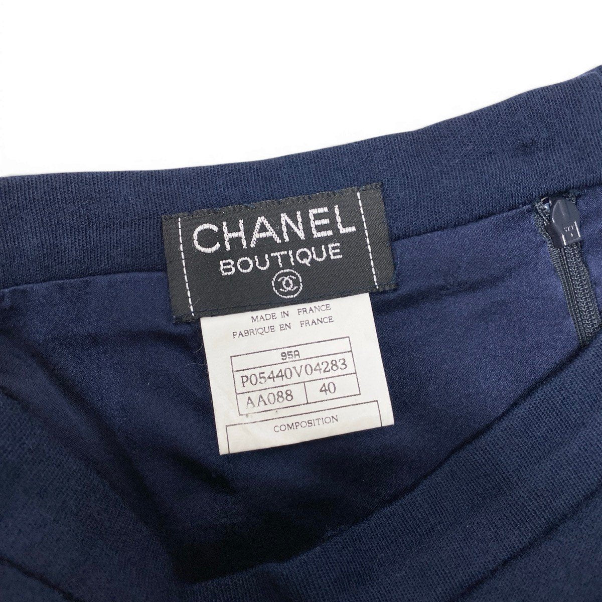 CHANEL シャネル CHANEL BOUTIQUE 1995年 タイトスカート ココマークボタン ネイビー ウール スカート レディース AB