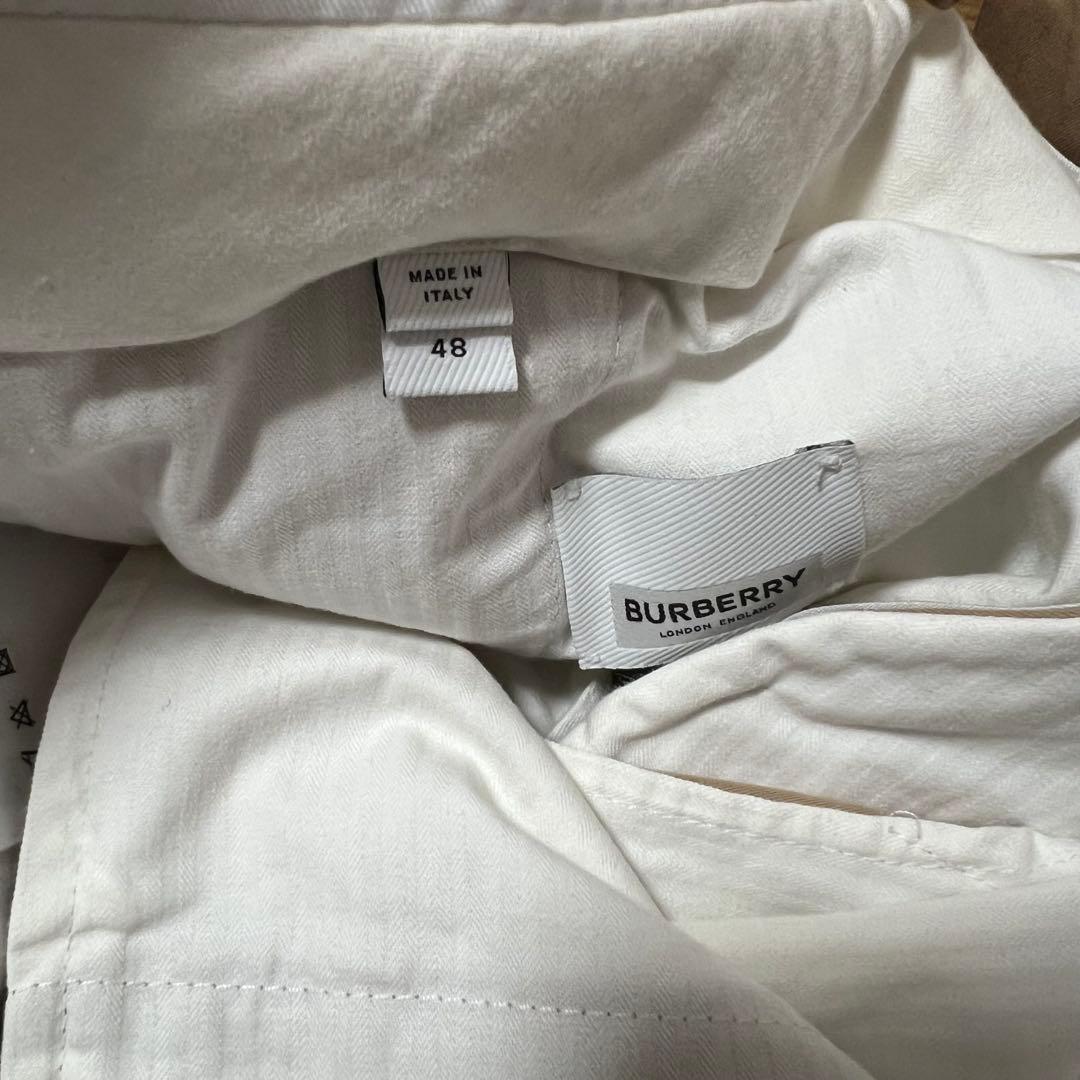 BURBERRY Military Size M Size 48 Beige Cotton Setup Shirt Pants Men's AB