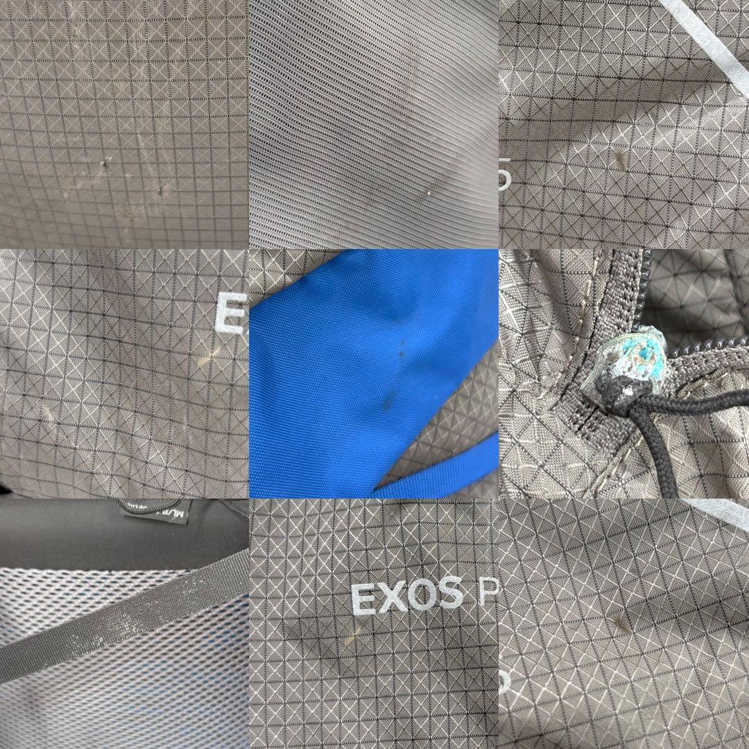 OSPREY オスプレー バックパック アウトドア用 大容量 グレー ブルー ナイロン リュック・デイパック メンズ B