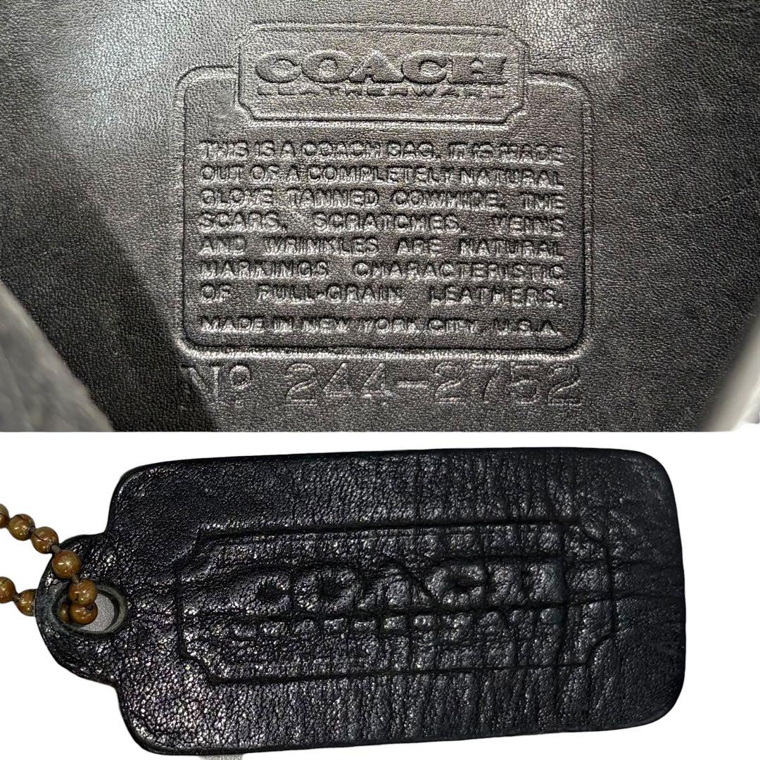 COACH コーチ ヴィンテージ グラブタンレザー ターンロック ブラック ゴールド レザー ショルダーバッグ レディース B