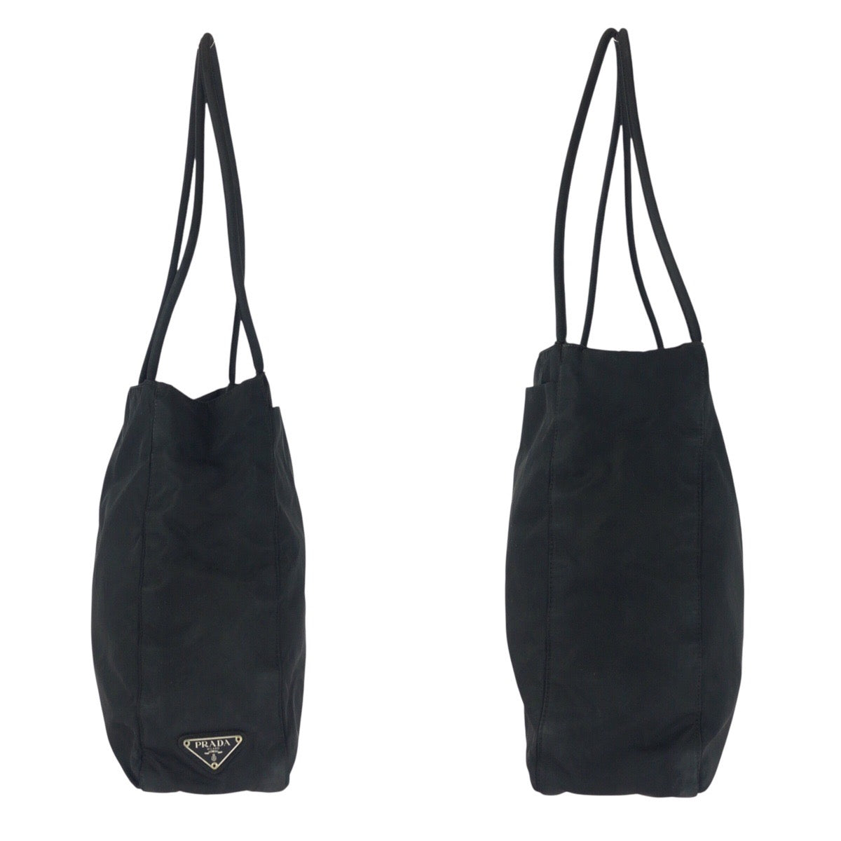 19579
PRADA Tessuto Triangle Logo Plate Black Nylon Tote Bag Shoulder Bag Women's AB17