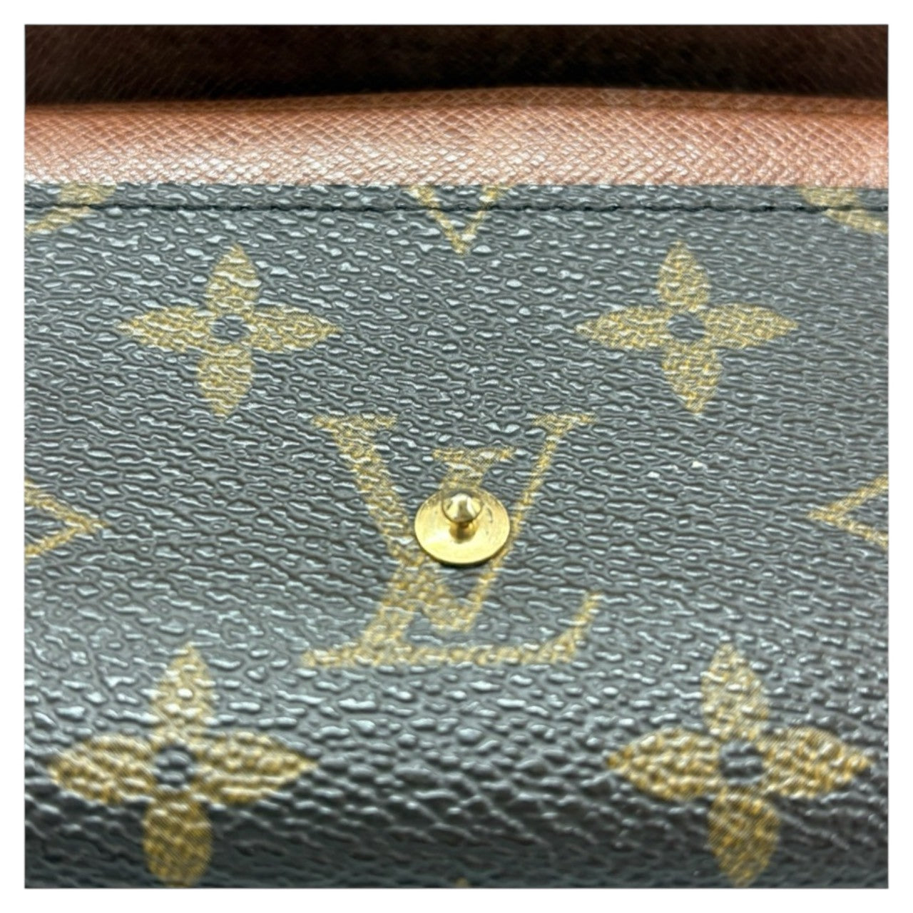 LOUIS VUITTON Monogram Portemonnaie Zip Brown Gold Hardware PVC / Leather M61735 Bi-fold Wallet Women's B