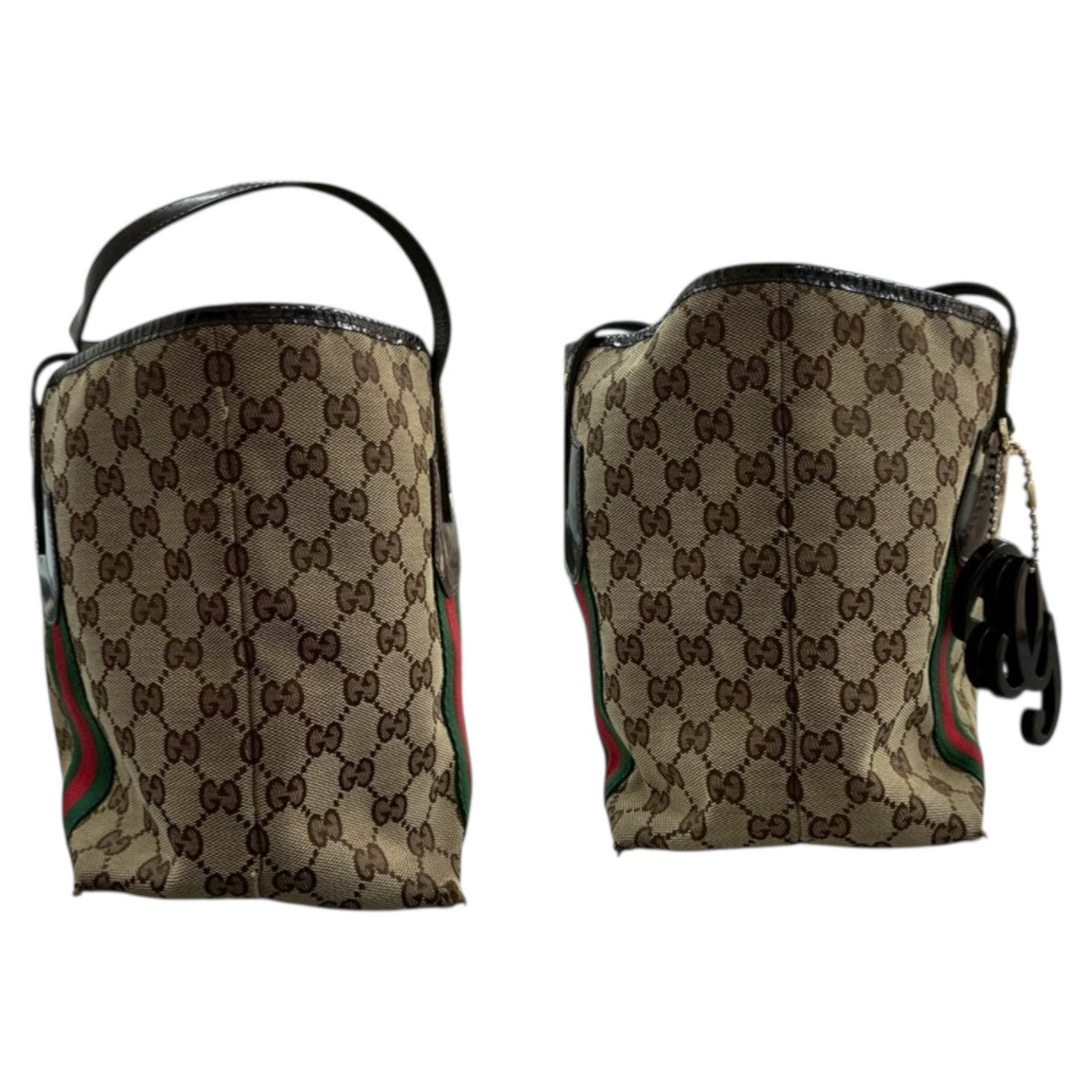 GUCCI Sherry Line Beige Gold Hardware GG Canvas / Leather 211971 Tote Bag Shoulder Bag Women's B