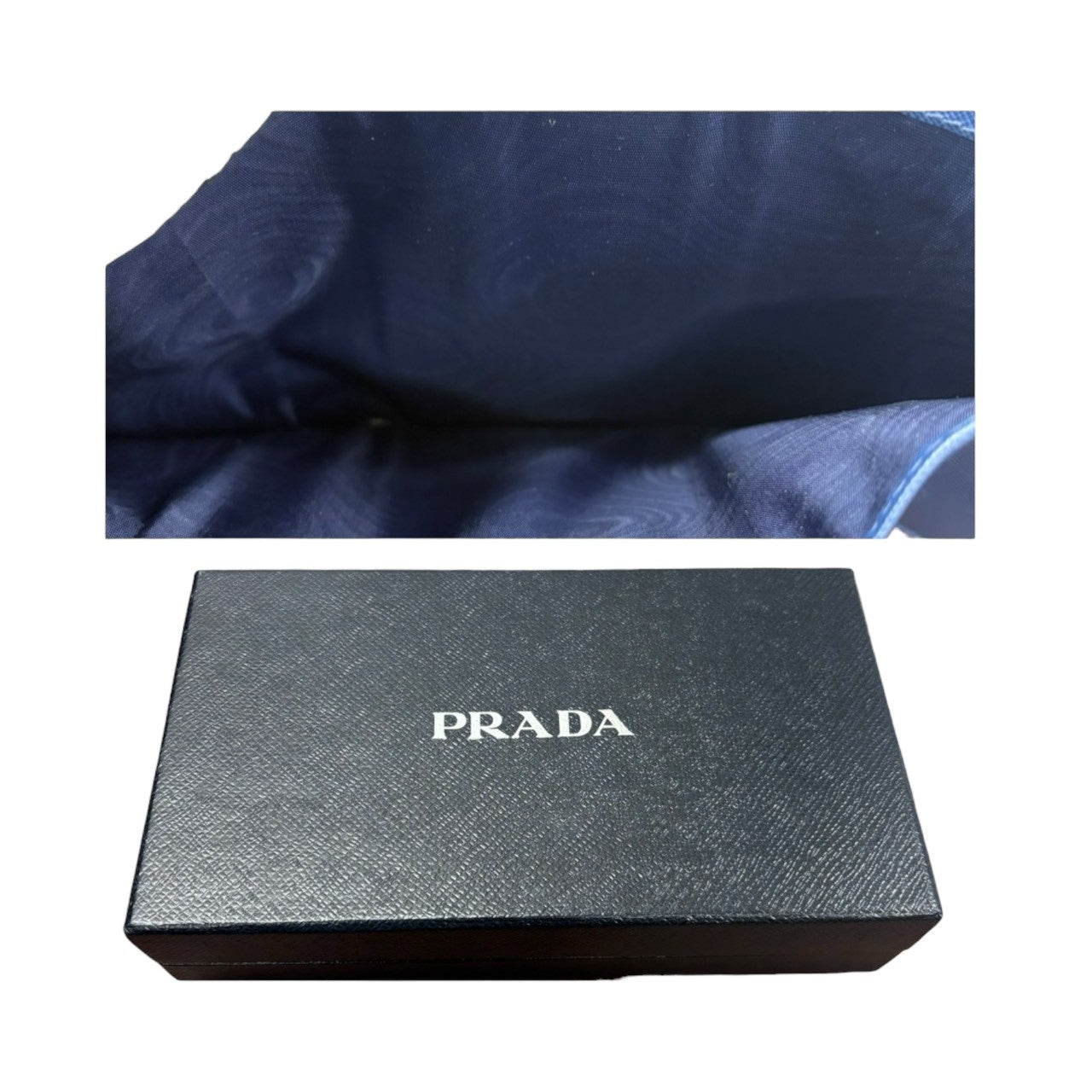 PRADA Saffiano Blue Gold Hardware Leather Bifold Wallet Women's S
