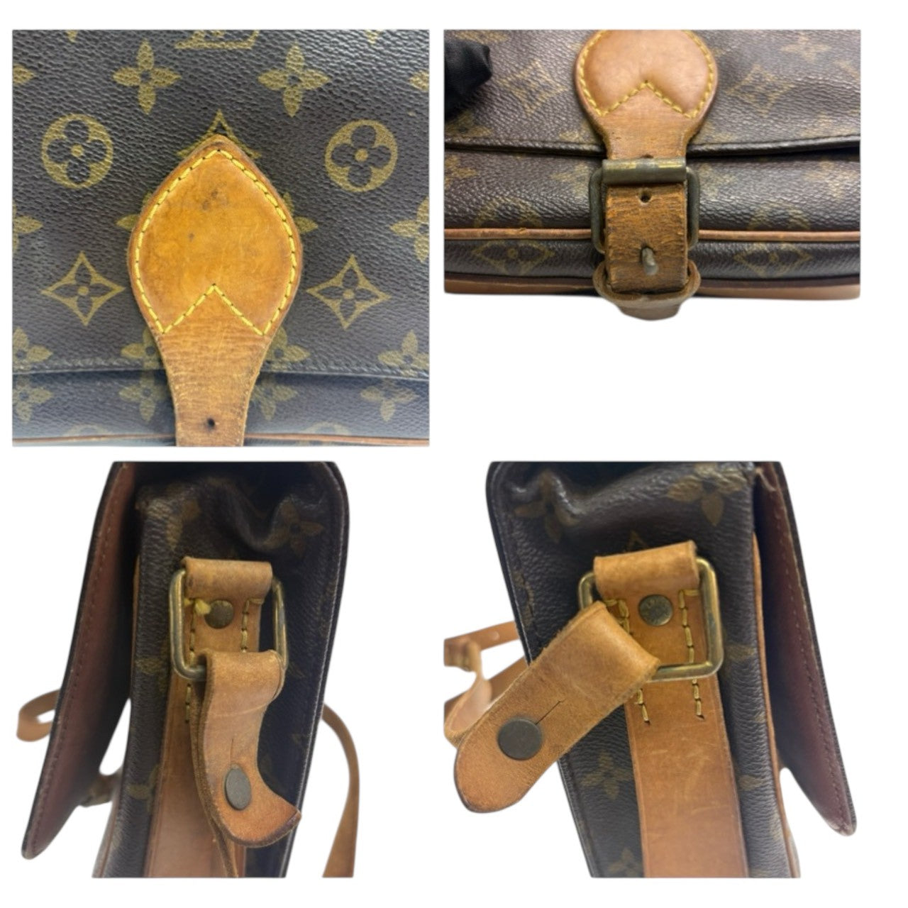 LOUIS VUITTON Monogram Cartouchiere Brown Gold Hardware PVC / Leather M51252 Shoulder Bag Women's B