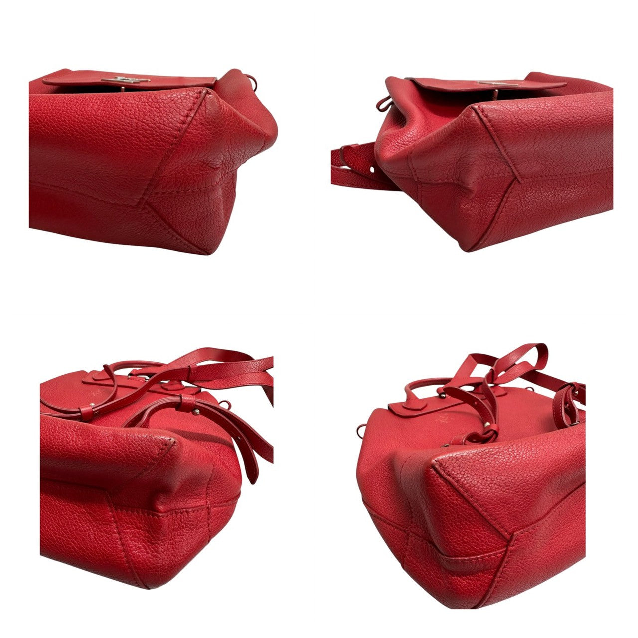 LOUIS VUITTON ルイヴィトン ロックミー レッド ルビー シルバー金具 レザー M41818 リュック・デイパック レディース ABP