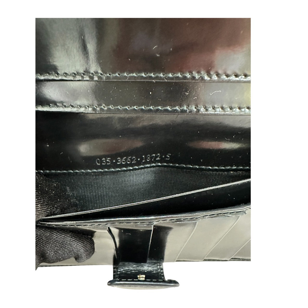 GUCCI グッチ パテントホースビット ブラック シルバー金具 レザー 035 3662 1872 5 長財布 レディース AB
