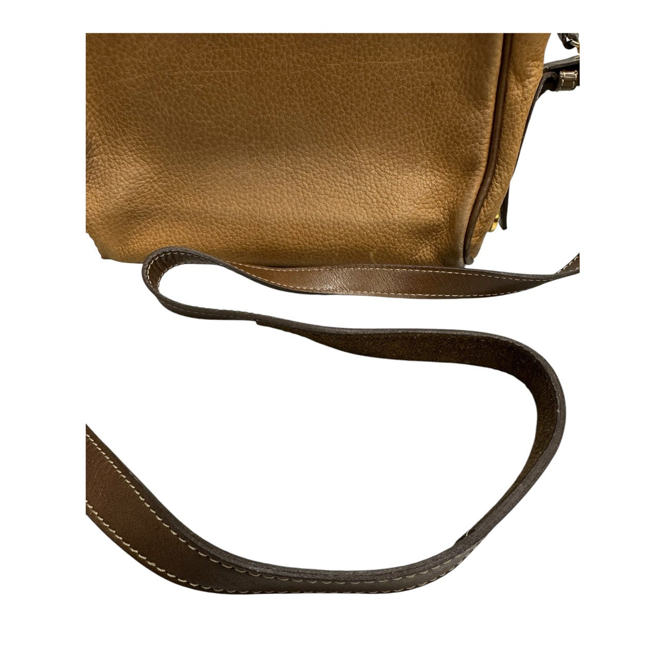 LOEWE ロエベ アナグラム ブラウン キャメル ゴールド金具 レザー ショルダーバッグ レディース AB