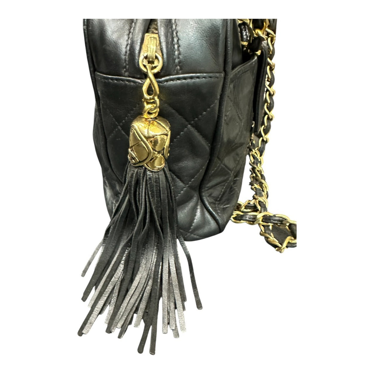 CHANEL シャネル ラムスキン ブラック ラムスキン ショルダーバッグ レディース AB