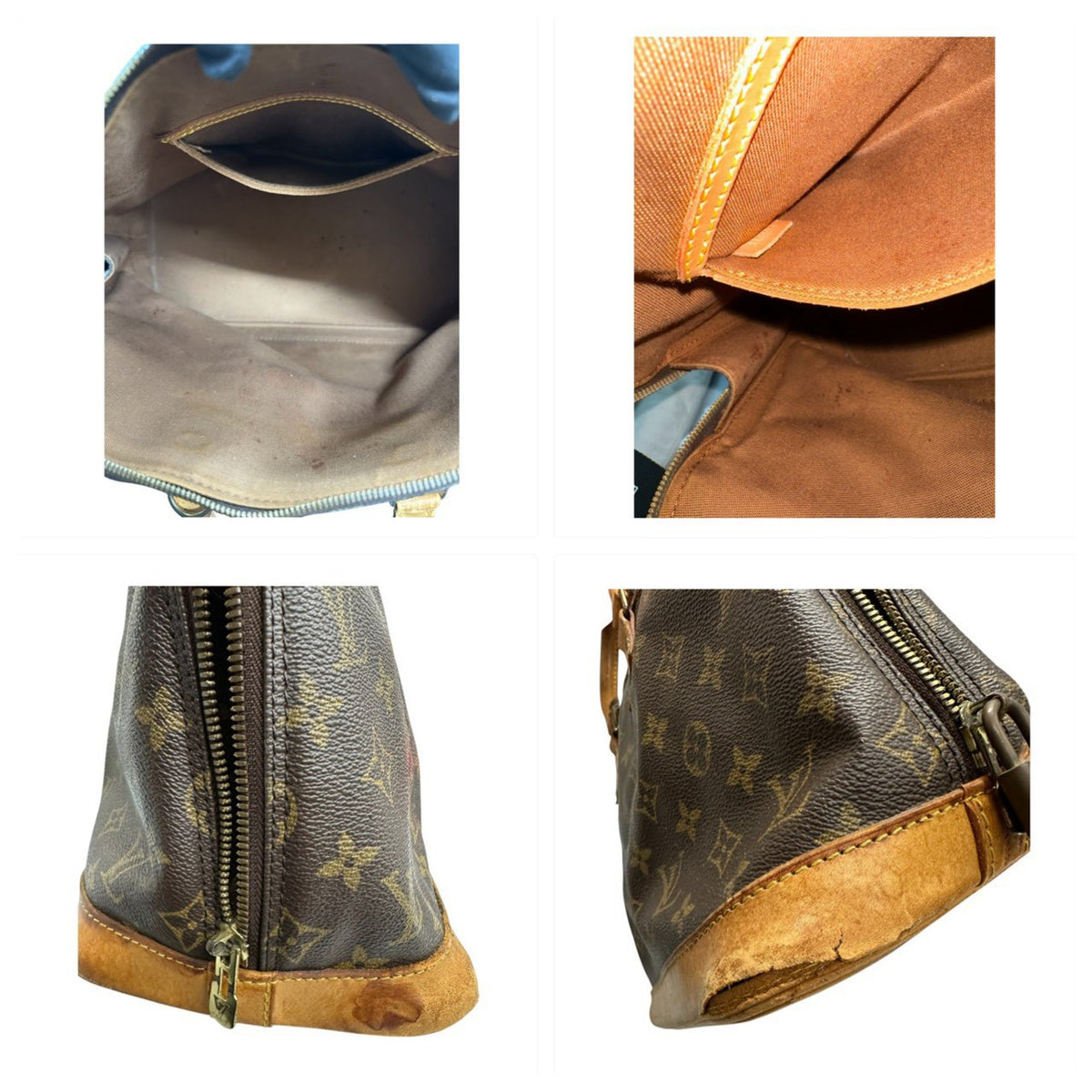 LOUIS VUITTON ルイヴィトン ヴィンテージ モノグラム ブラウン ゴールド金具 PVC M51130 ハンドバッグ レディース AB