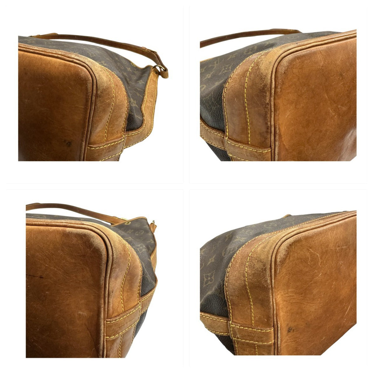 LOUIS VUITTON ルイヴィトン ヴィンテージ モノグラム ブラウン ゴールド金具 PVC / レザー M42224 ショルダーバッグ レディース AB