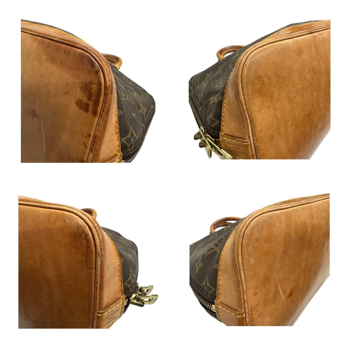 LOUIS VUITTON ルイヴィトン モノグラム ブラウン ゴールド金具 PVC / レザー M51130 ハンドバッグ レディース AB