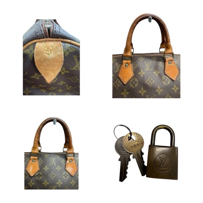 LOUIS VUITTON ルイヴィトン ヴィンテージ モノグラム スピーディ40 ブラウン ゴールド金具 PVC M41522 ボストンバッグ レディース AB