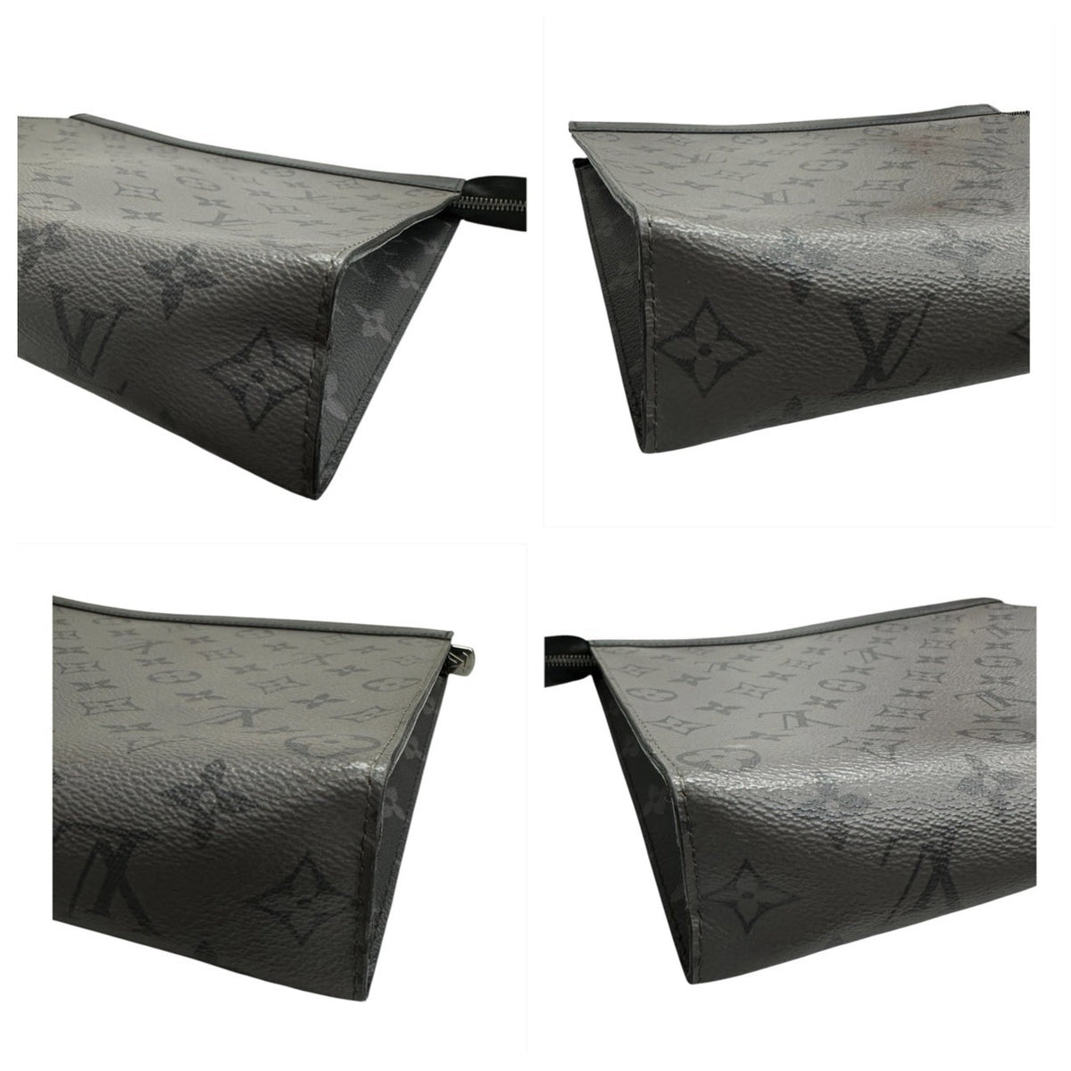 LOUIS VUITTON ルイヴィトン モノグラム グレー シルバー金具 PVC M30840 クラッチバッグ メンズ ABP