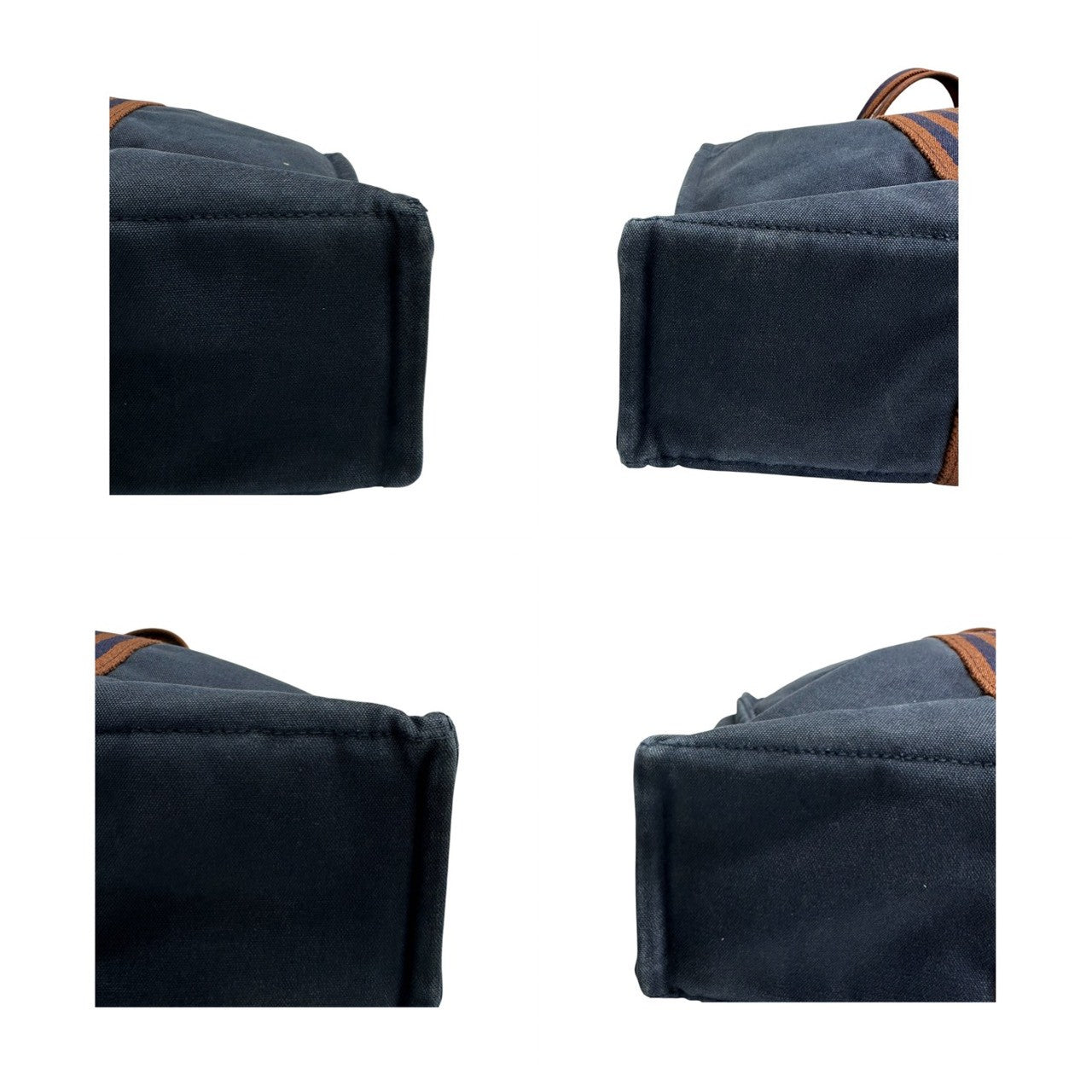 HERMES エルメス フルートゥ ネイビー シルバー金具 キャンバス トートバッグ レディース A