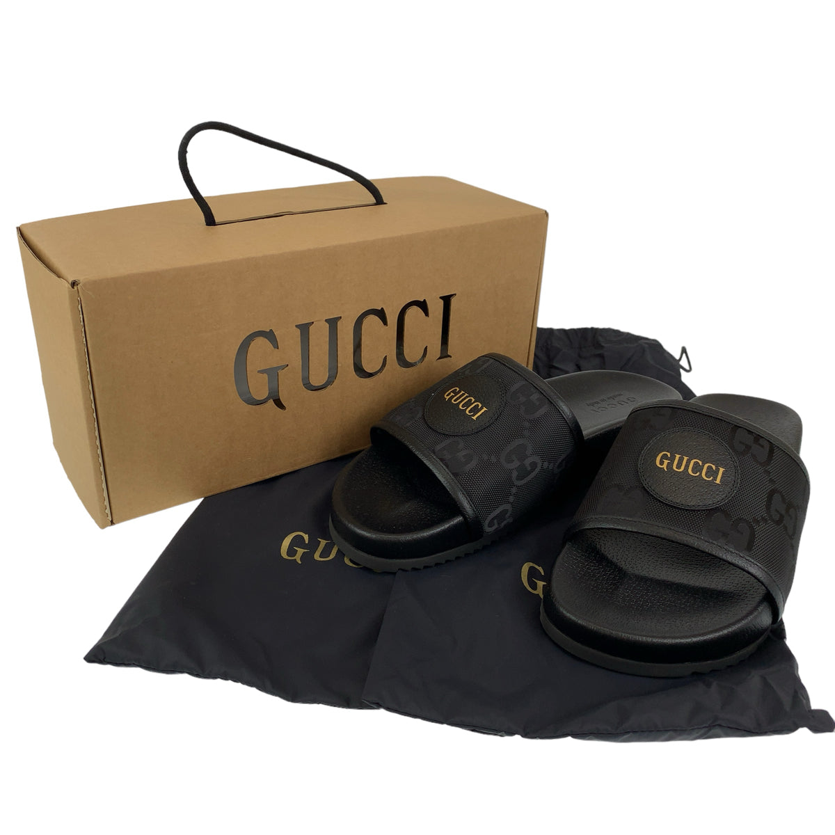 H-00577
GUCCI グッチ GG柄 スライドサンダル サイズ11 ブラック 黒 PVC サンダル ビーチサンダル メンズ