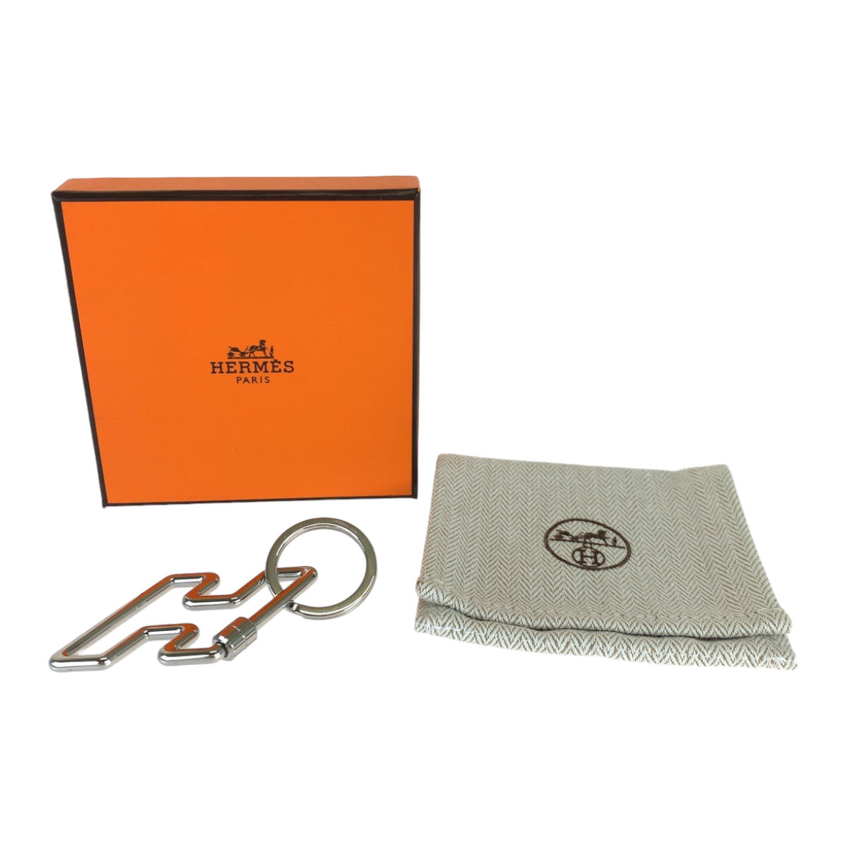 B-121
HERMES エルメス H トゥ スピード 男女兼用 シルバー 銀 メタル キーリング キーホルダー メンズ