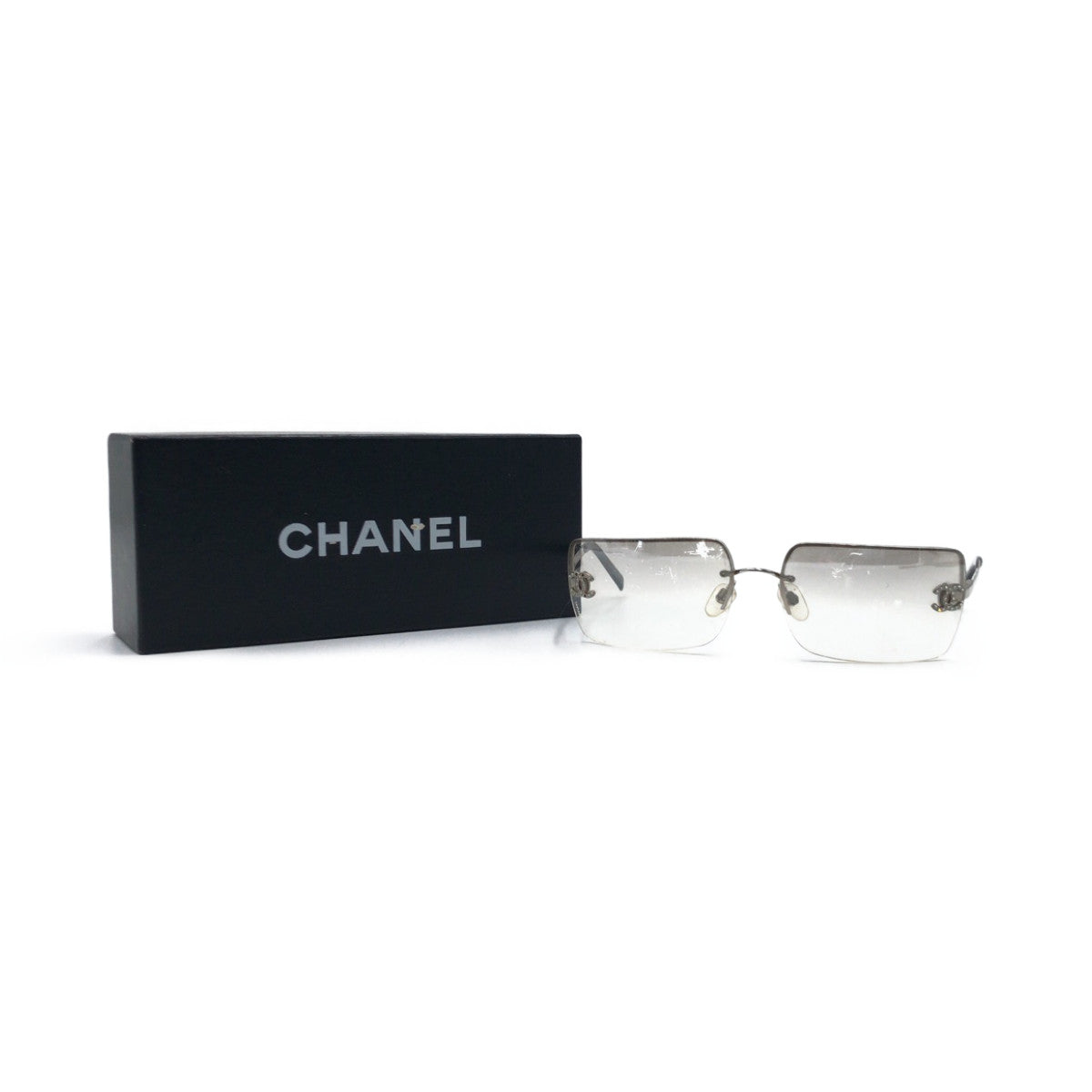 CHANEL シャネル ココマーク ラインストーン グラデーション シルバー 銀 グレー メタル 4092-B c.124/61 62◻︎15 120 サングラス スクエア レディース