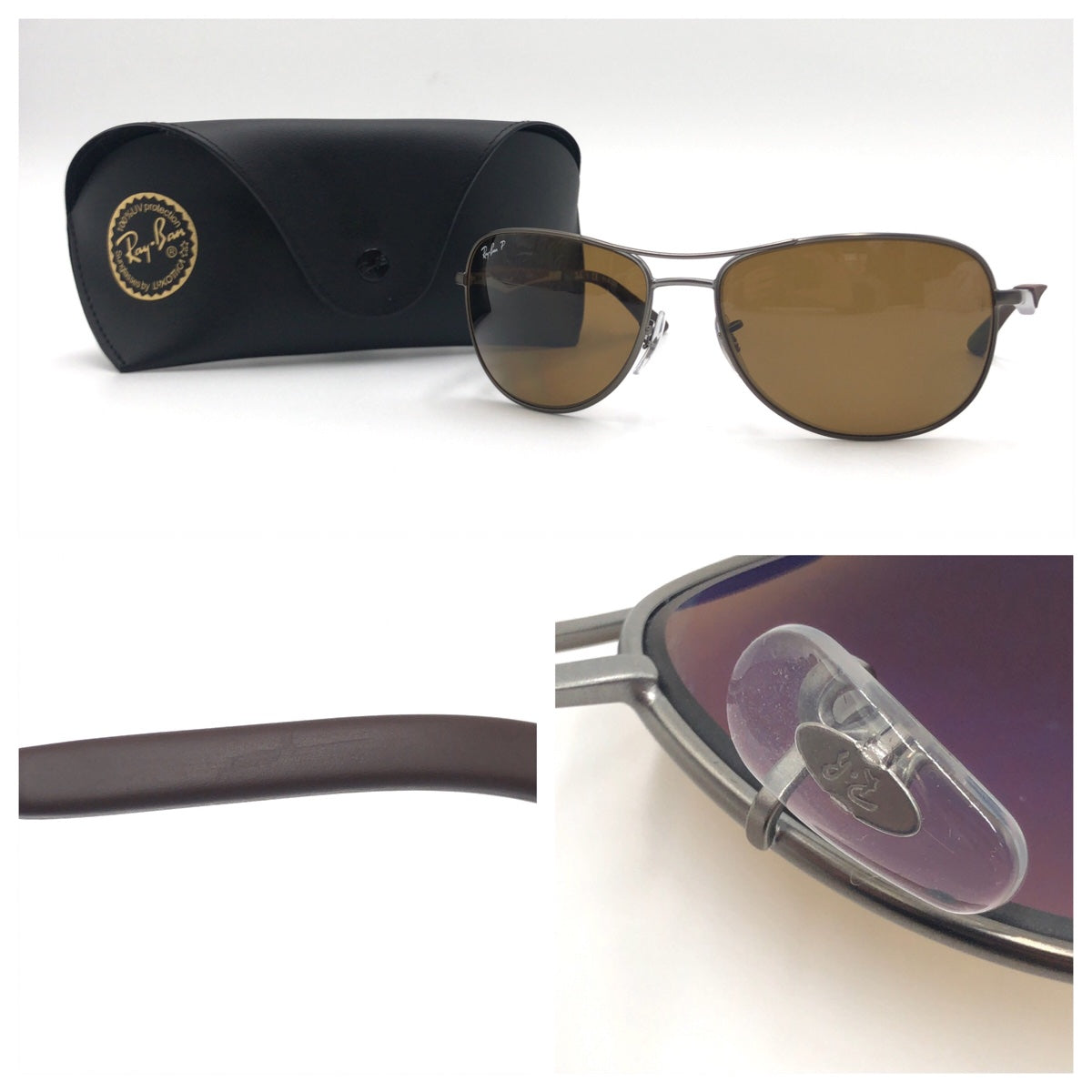 Ray-Ban Regular Fit Unisex Brown Steel Sunglasses Polarized Lenses Teardrop Men's