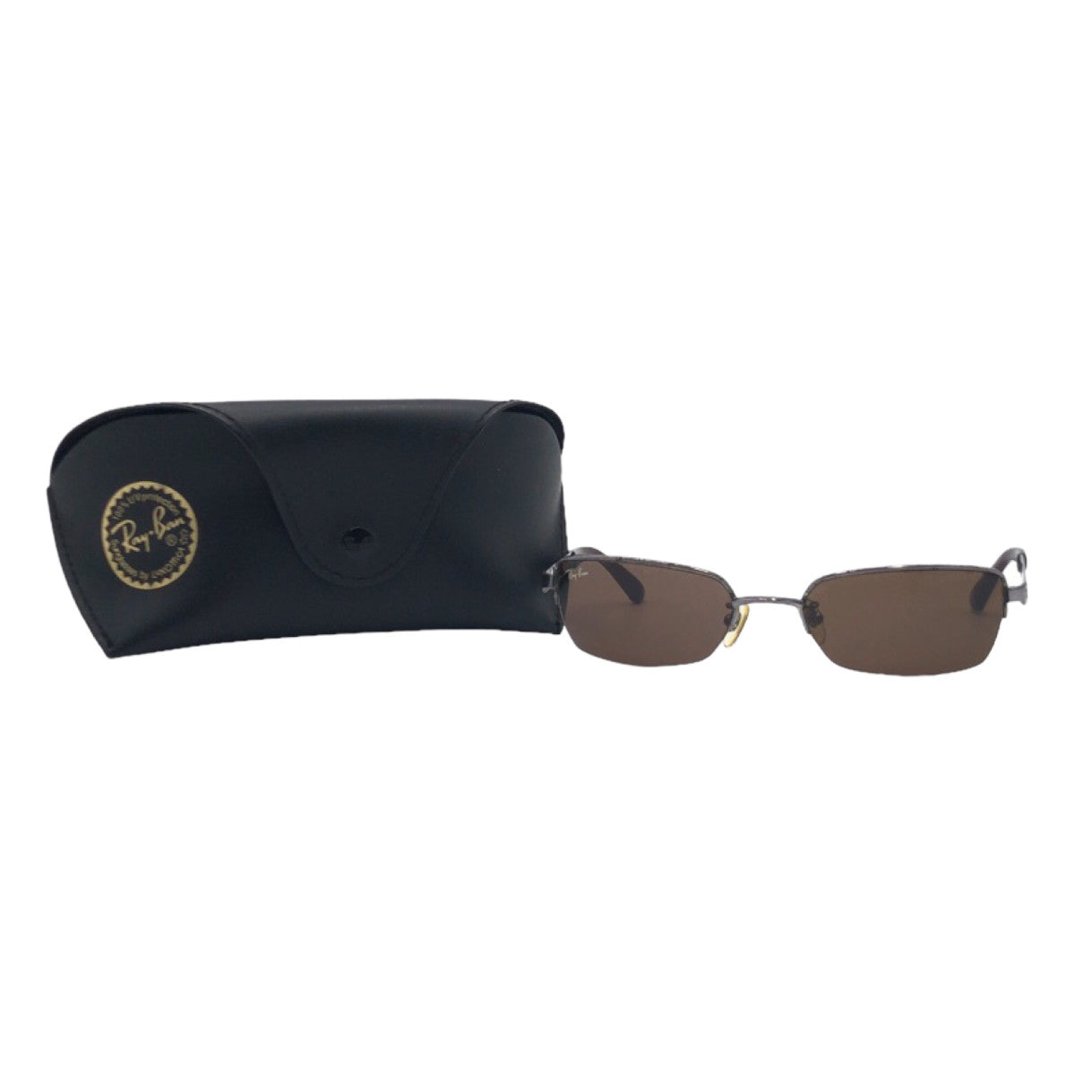 Ray-Ban レイバン ハーフリム ブラウン 茶 シルバー メタル RB3226 004/3 55◻︎19 130 サングラス スクエア メンズ